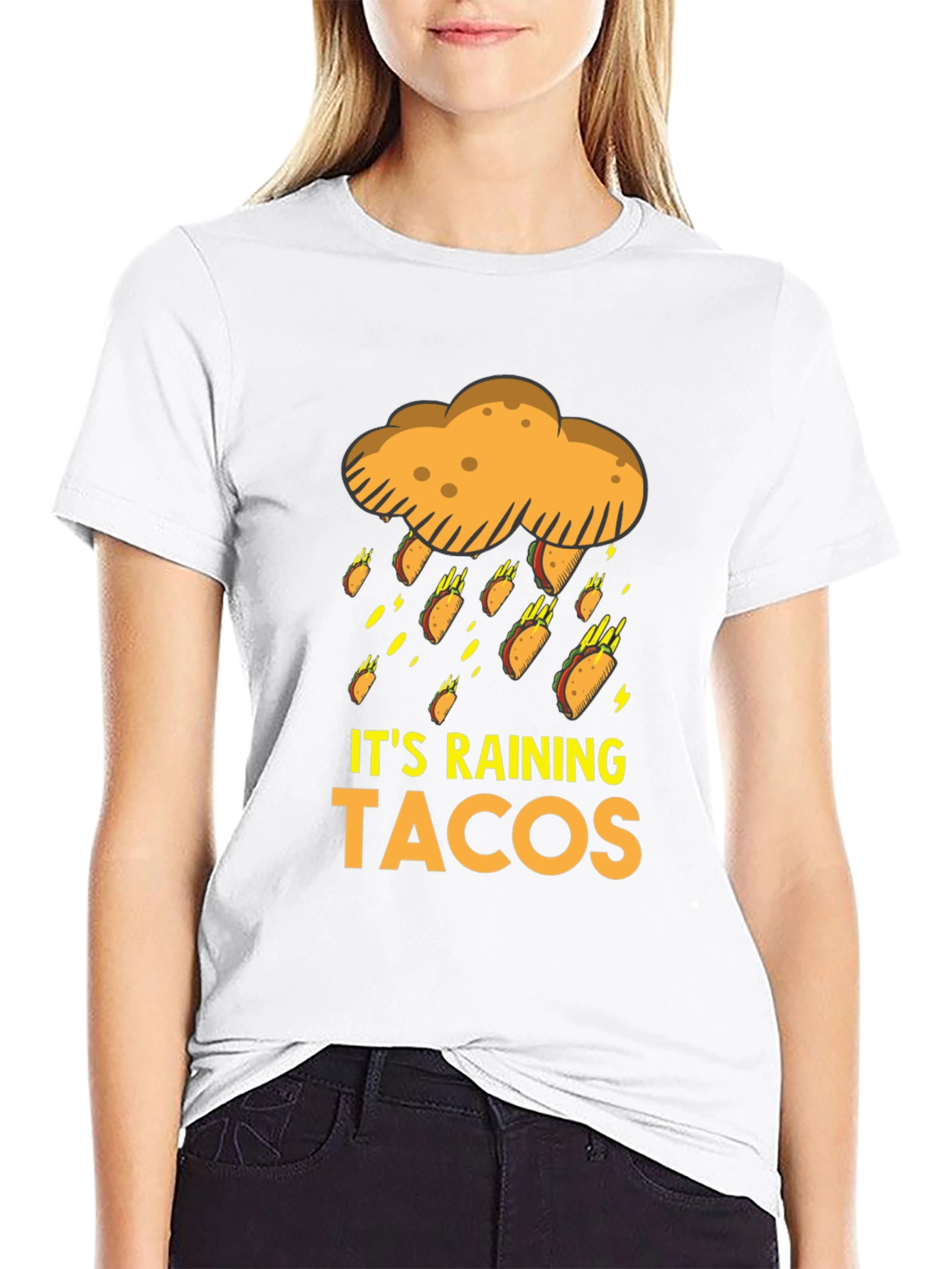 Black It's Raining Tacos Graphic T-Shirt view 9