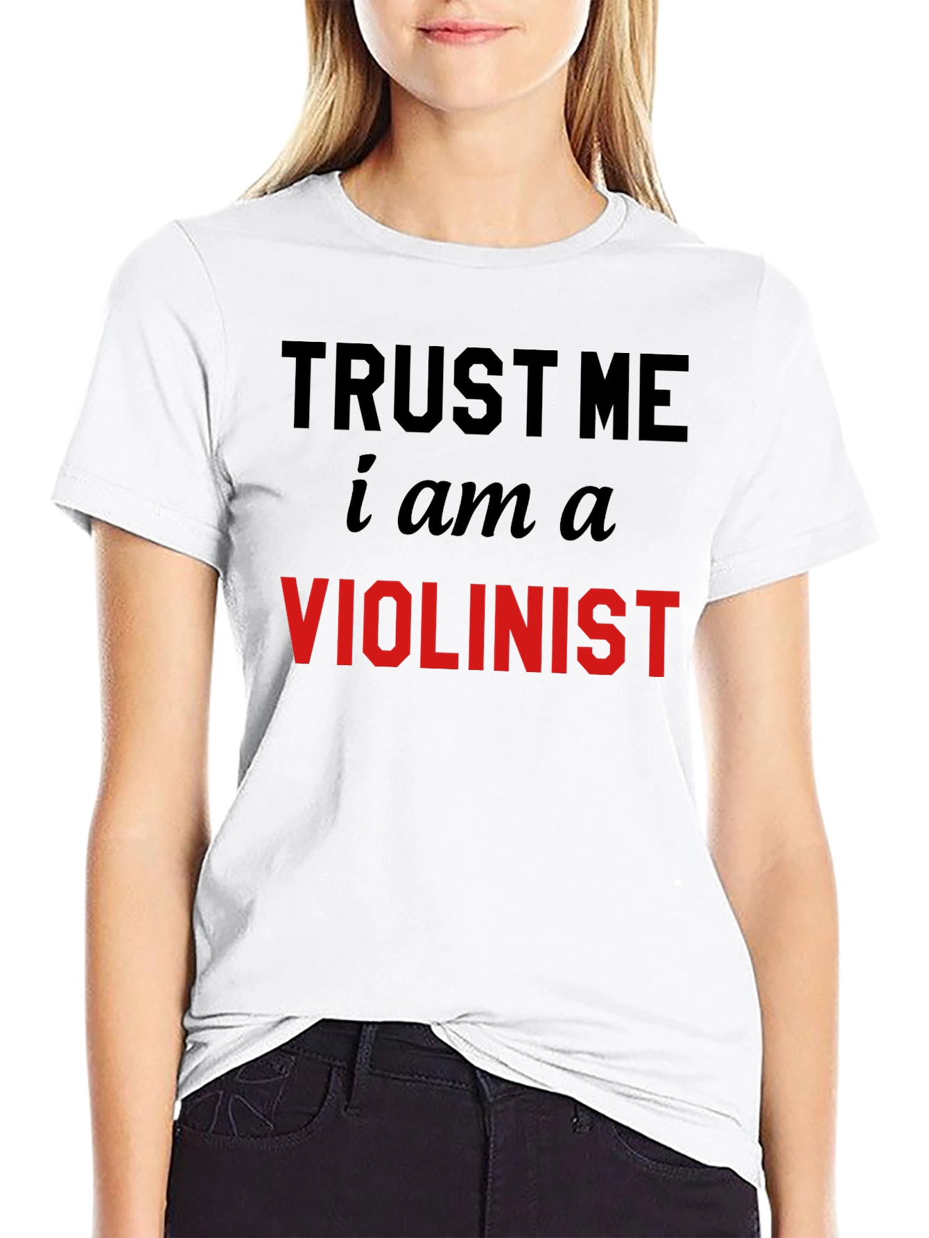 Black Trust Me I'm A Violinist T-Shirt view 9