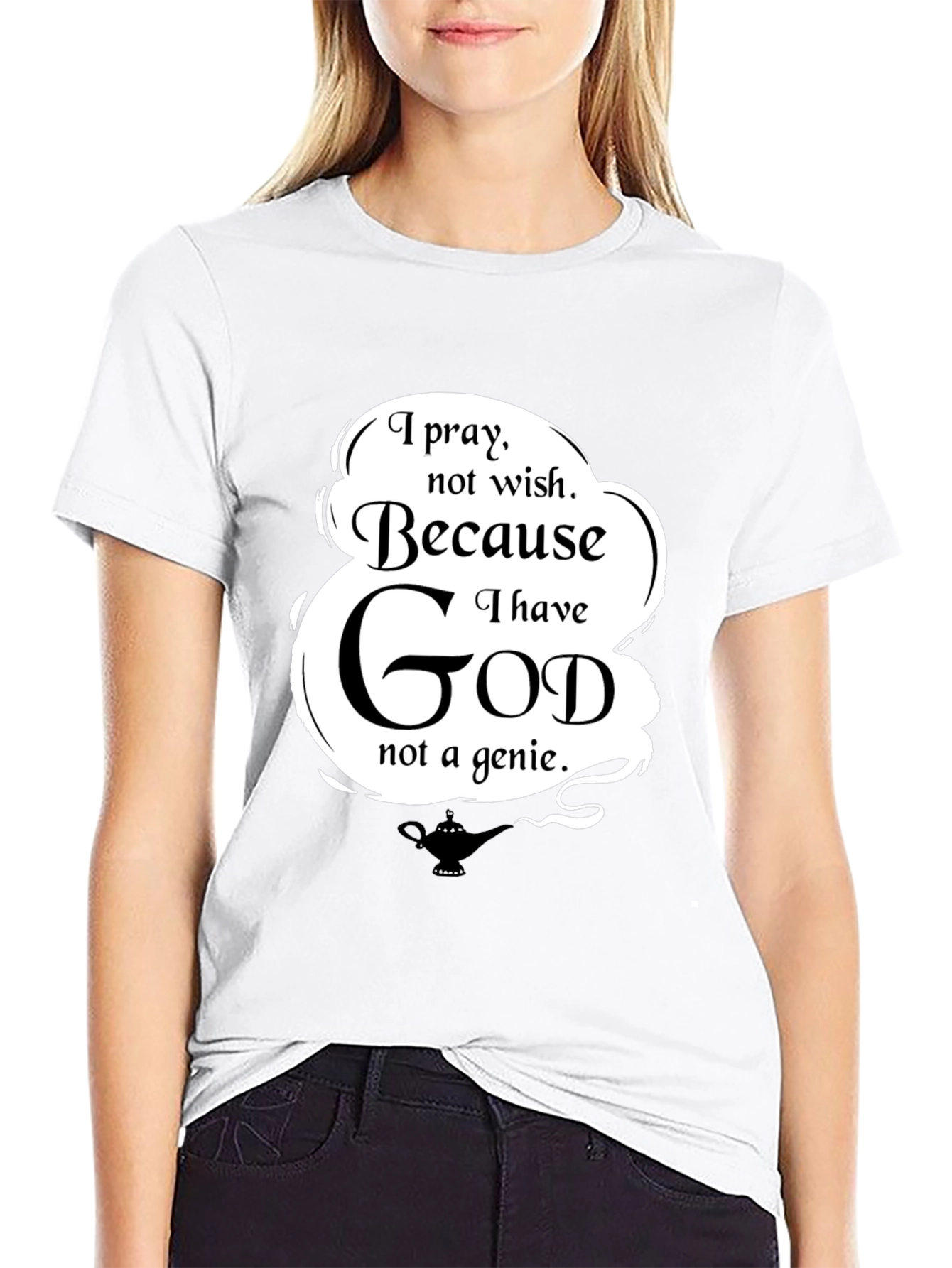 Black I Pray T-Shirt - Religious Graphic Tee view 9