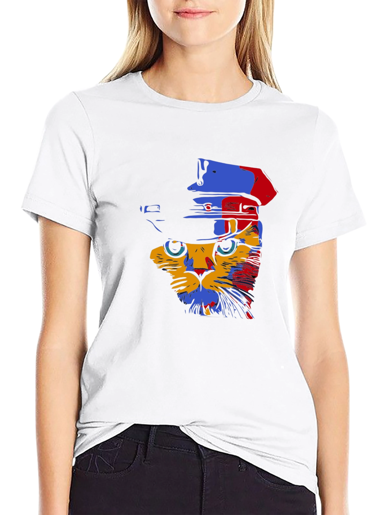 Black Cat Detective T-Shirt - Colorful Cat Design view 9