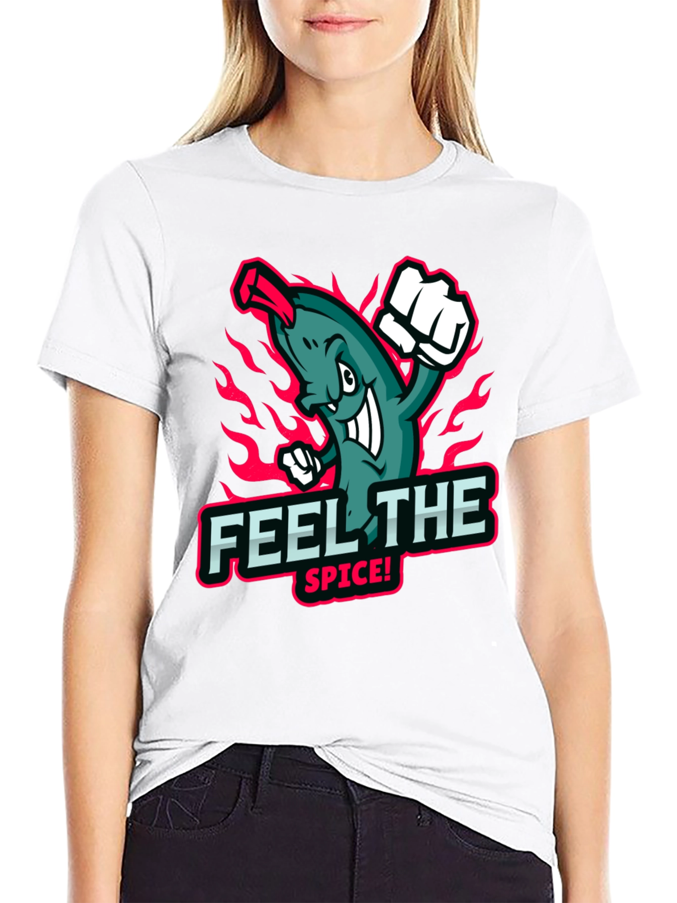 Black Feel the Spice! Graphic Print Black T-Shirt view 9