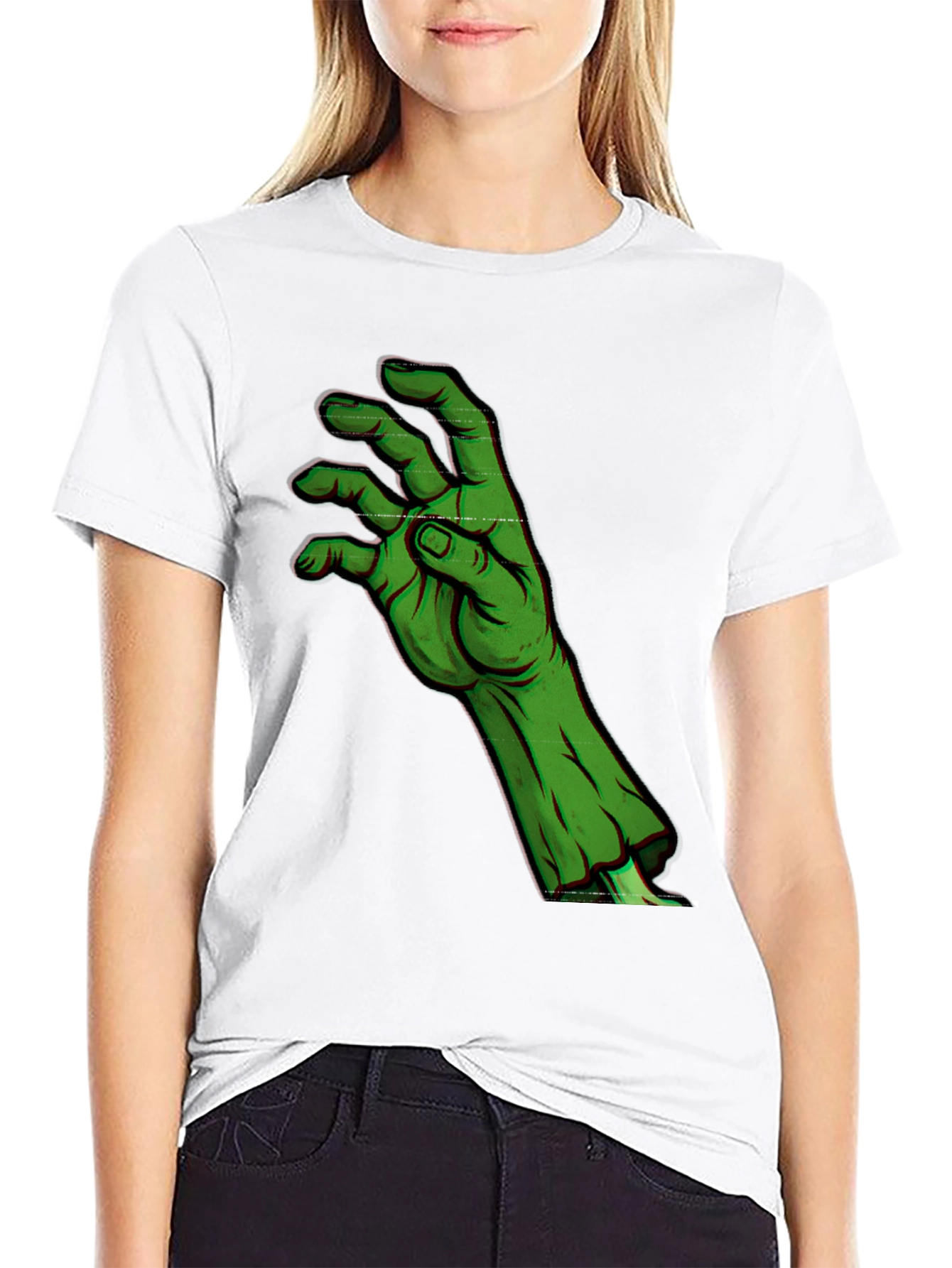 Black Zombie Hand Graphic T-Shirt - Horror Halloween Style view 9