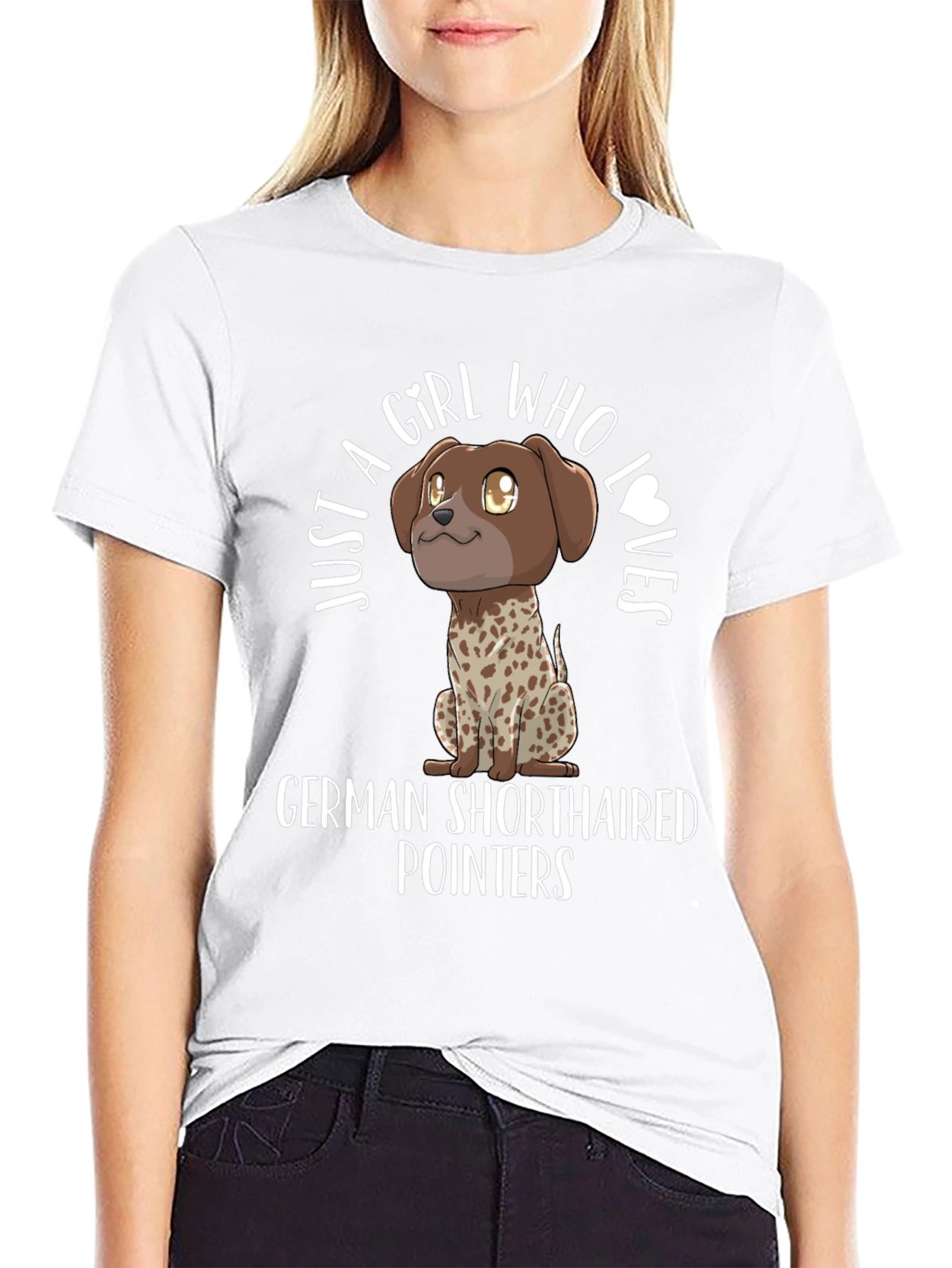 Black Girl Who Loves German Shorthaired Pointers T-Shirt view 9