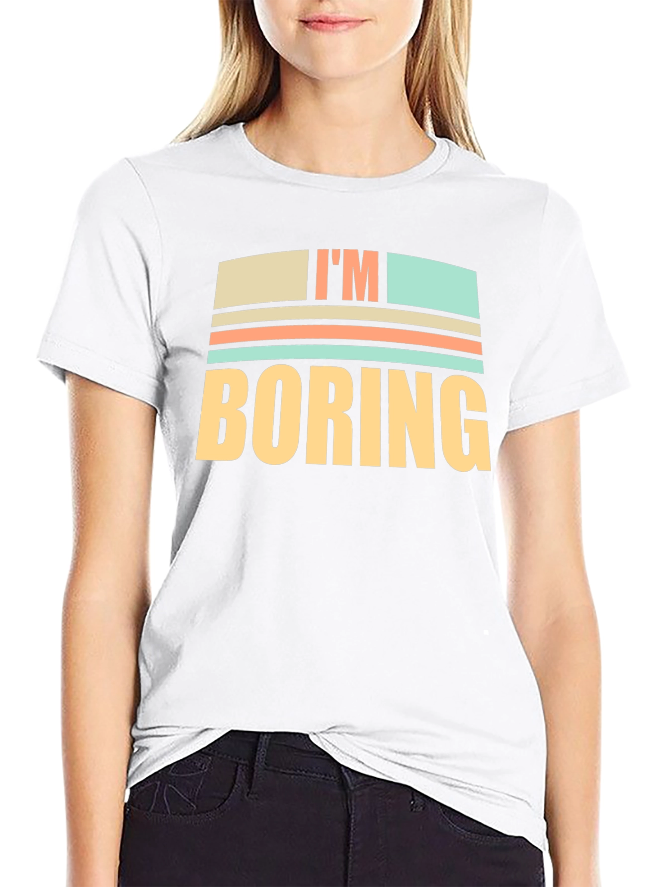 Black I'm Boring Graphic T-Shirt - Funny Novelty Tee view 9