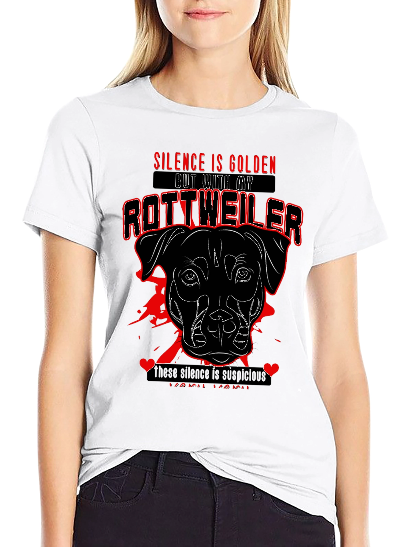 Silence is Golden Rottweiler Graphic Tee - 9