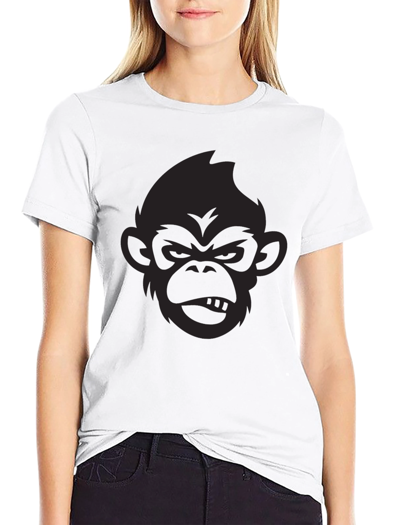 Black Black Monkey Graphic T-Shirt - Men's Casual Tee view 9