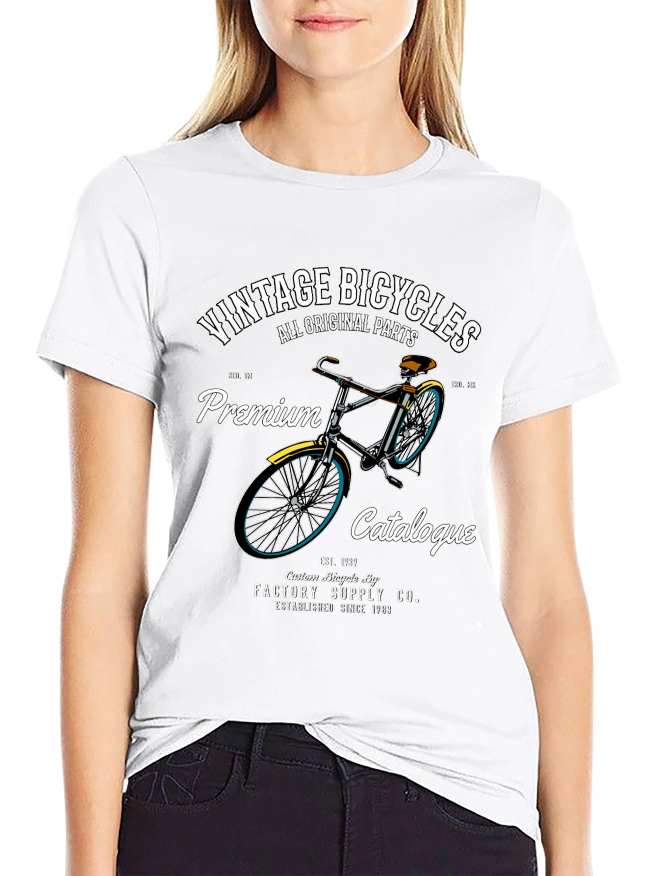 Black Vintage Bicycles Premium T-Shirt view 9