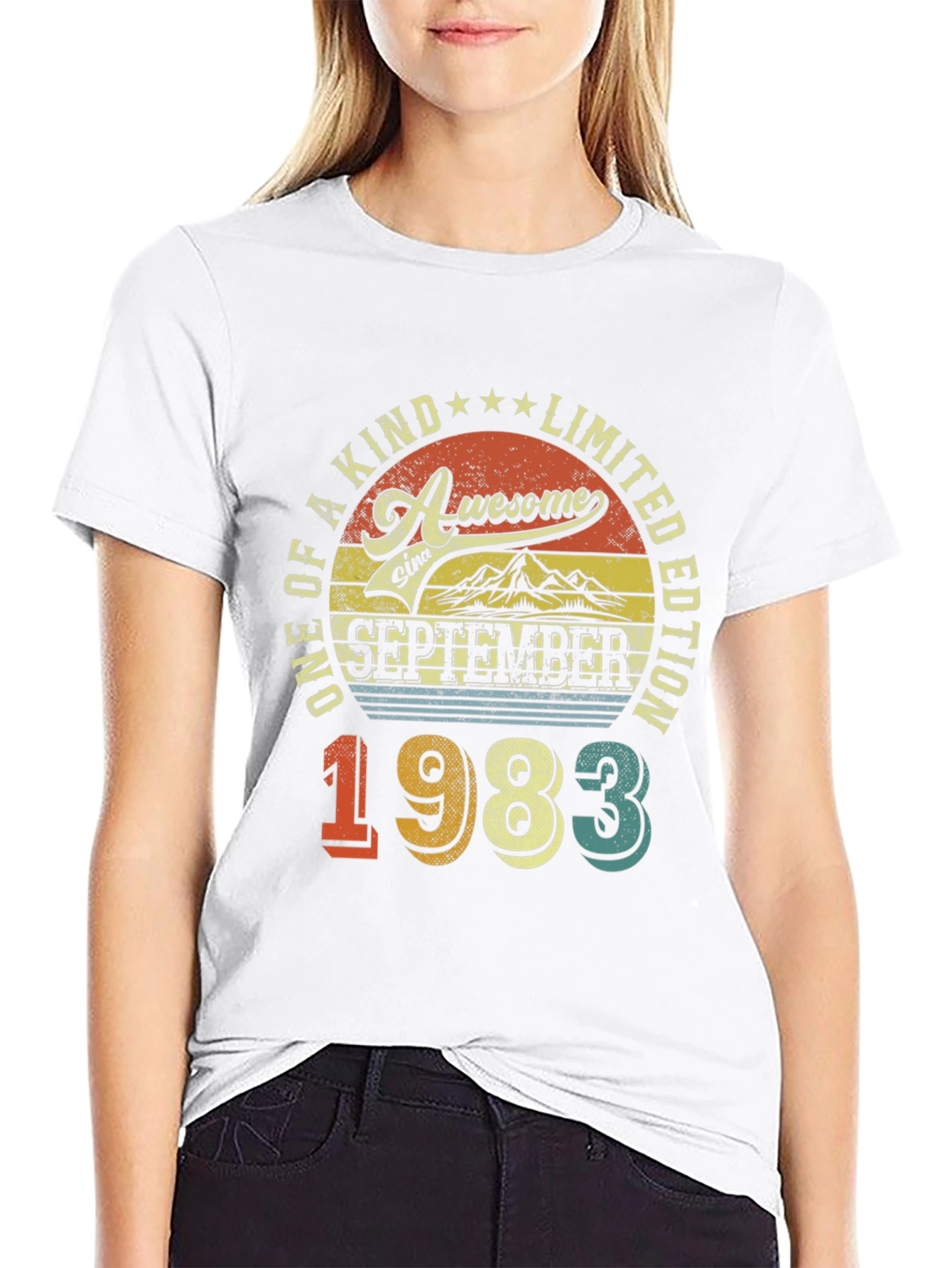 Black Awesome Since September 1983 T-Shirt view 9