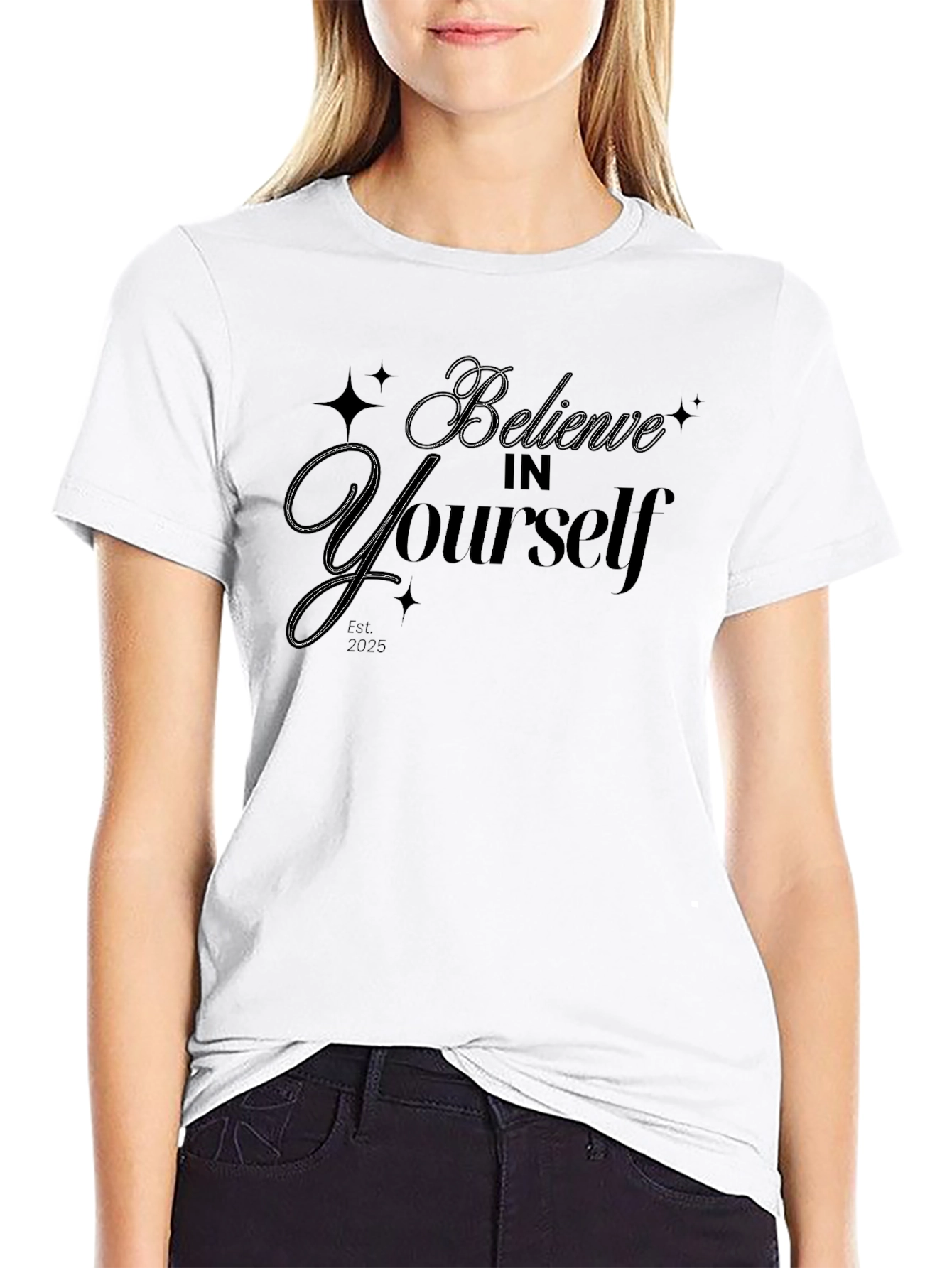 Black Believe In Yourself Black T-Shirt view 9