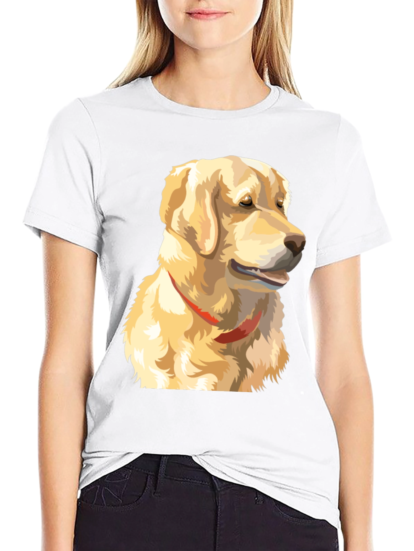 Black Golden Retriever Graphic T-Shirt view 9