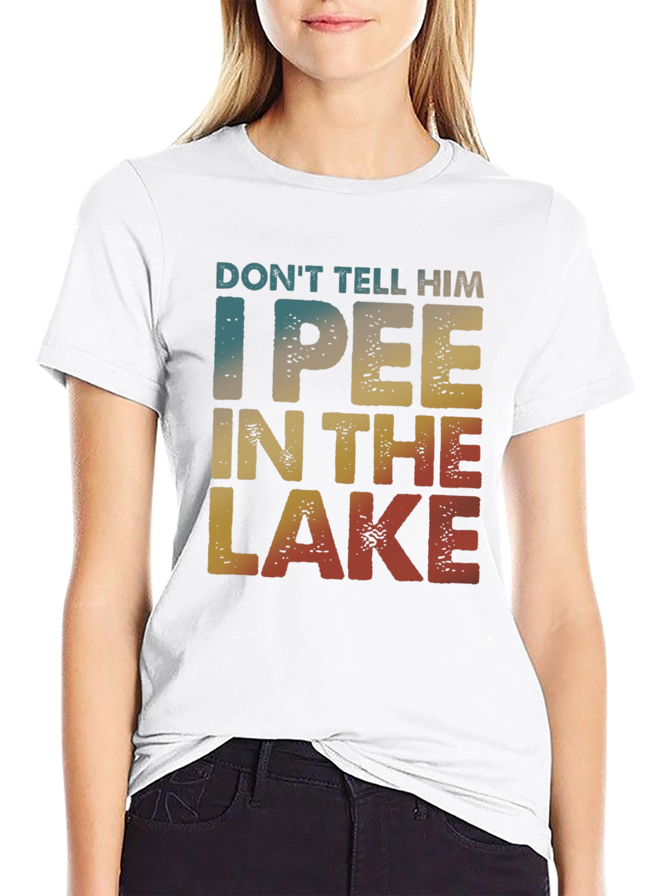 Black I Pee In The Lake Funny T-Shirt view 9