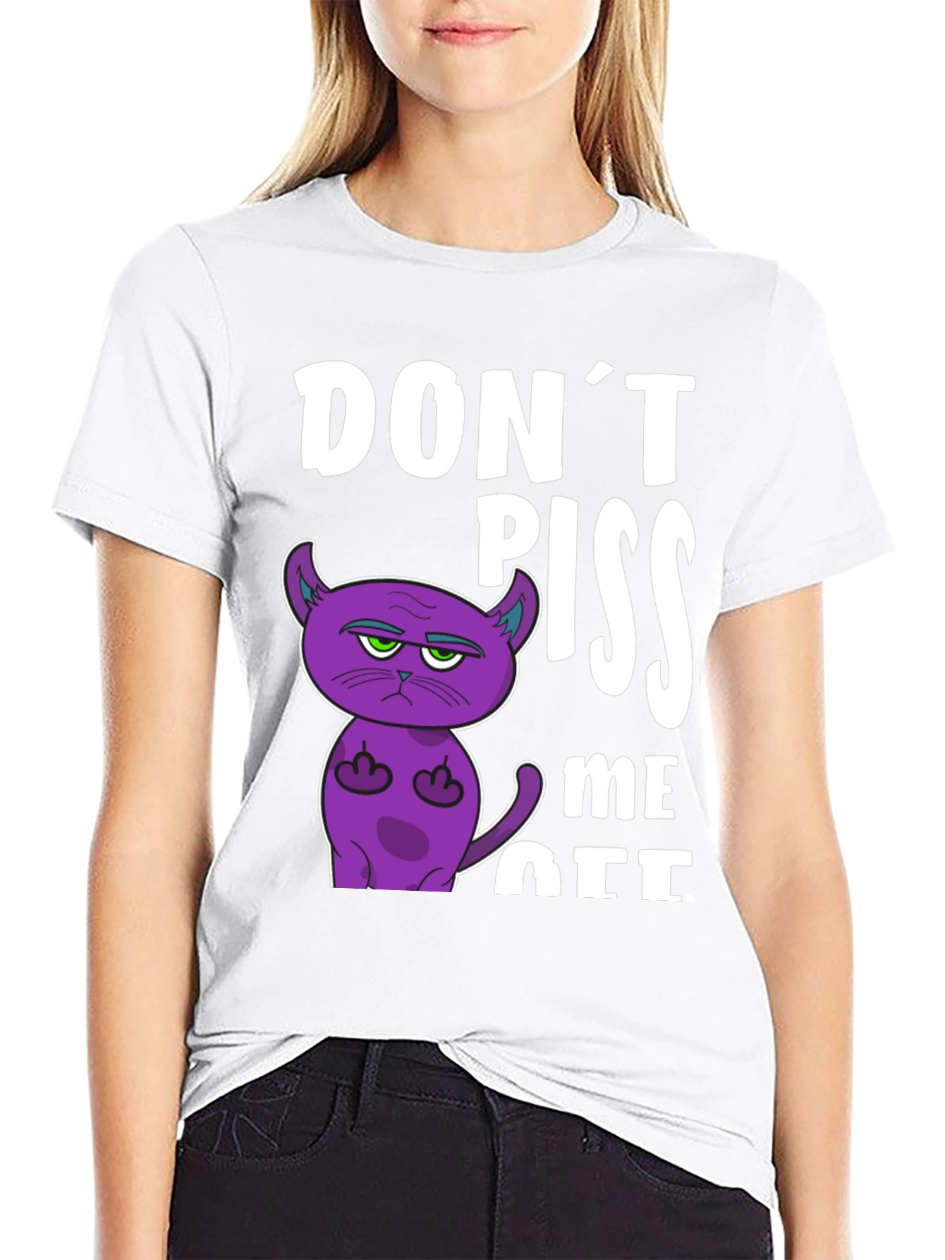 Black Don't Piss Me Off Funny Cat T-Shirt view 9