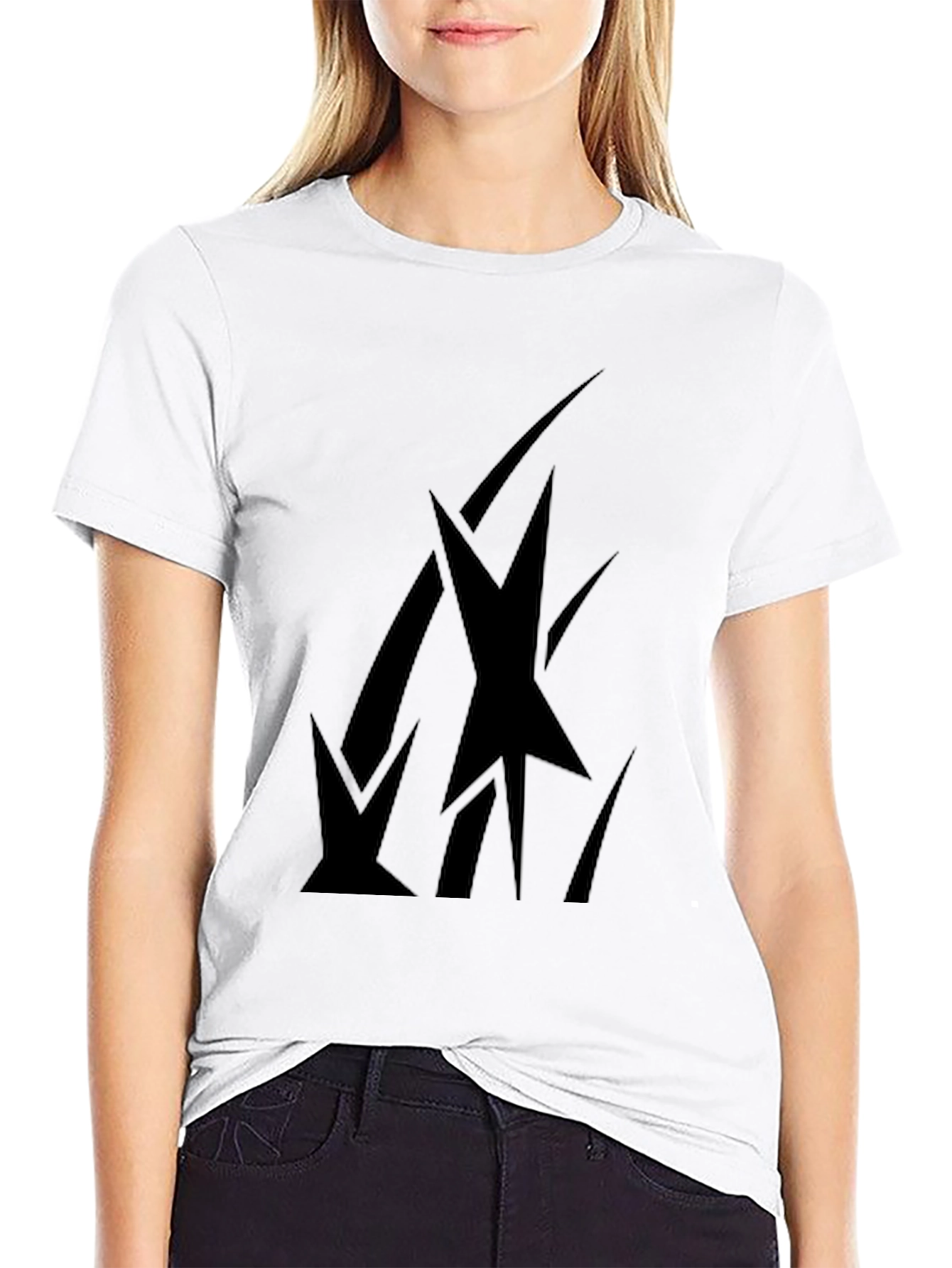 Black Abstract Graphic Print Black T-Shirt view 9