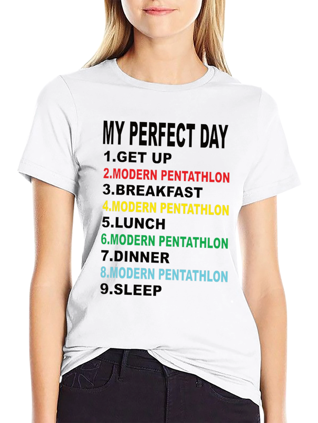 Black Modern Pentathlon Perfect Day T-Shirt view 9
