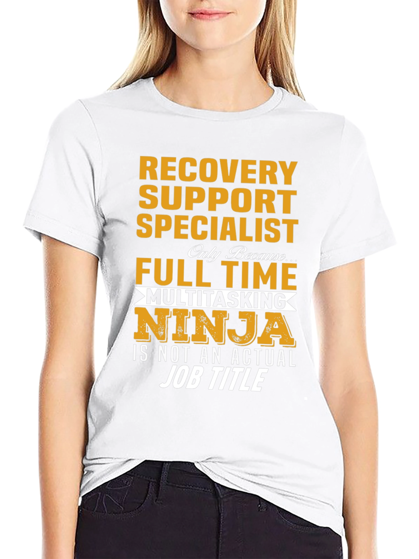 Black Recovery Support Specialist Ninja T-Shirt view 9