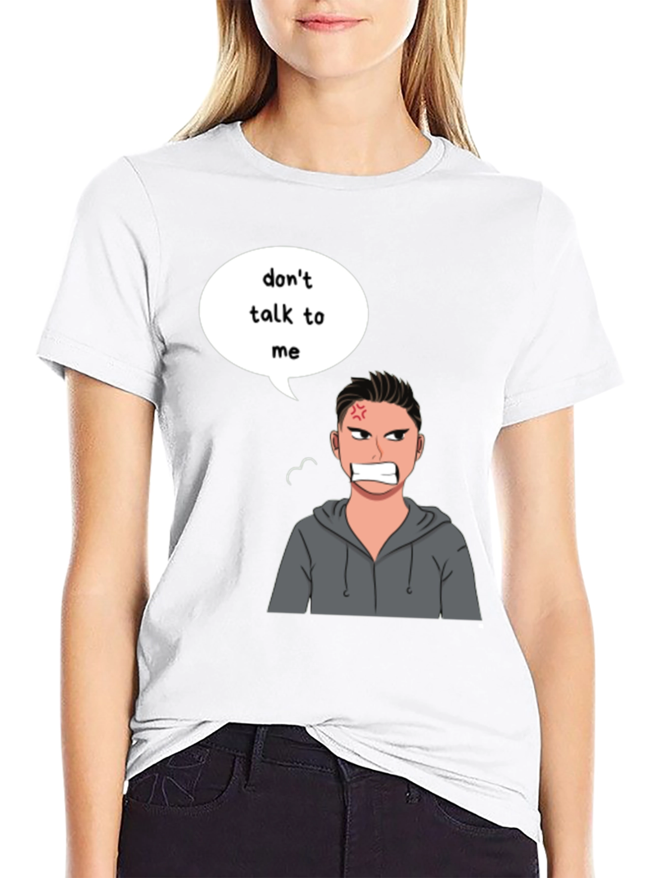 Black Don't Talk To Me Angry Cartoon T-Shirt view 9