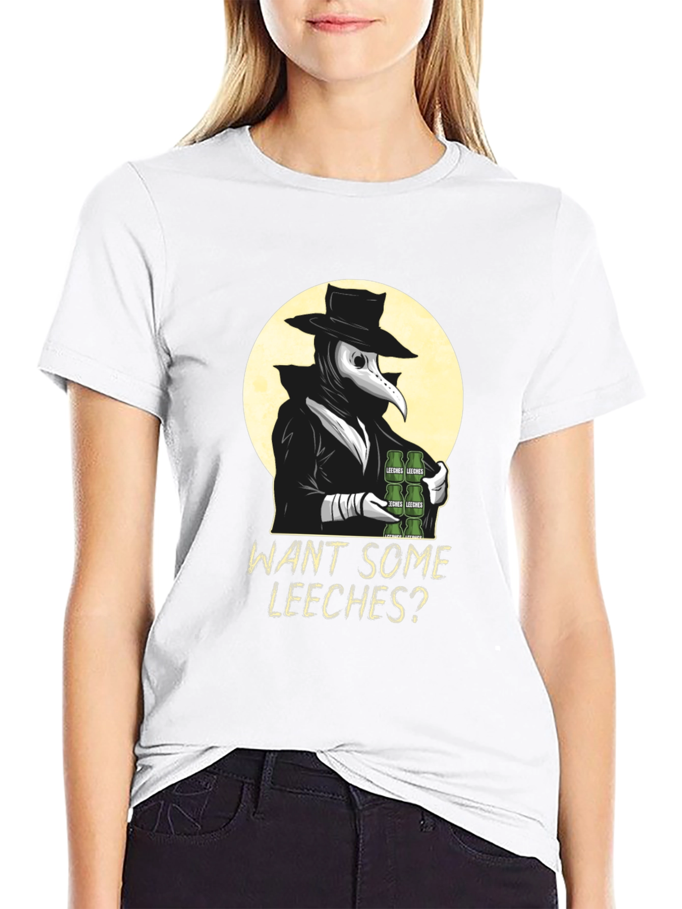 Black Want Some Leeches? Graphic Tee view 9