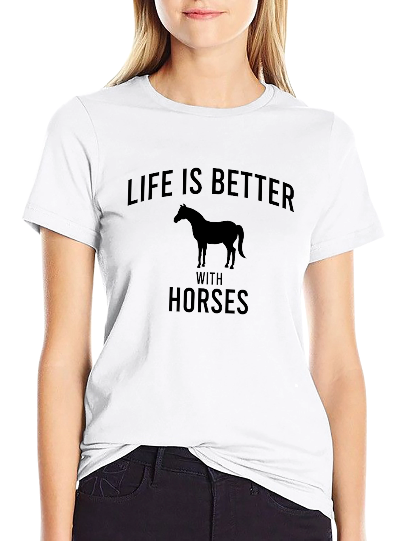 Black Life is Better with Horses Black T-Shirt view 9