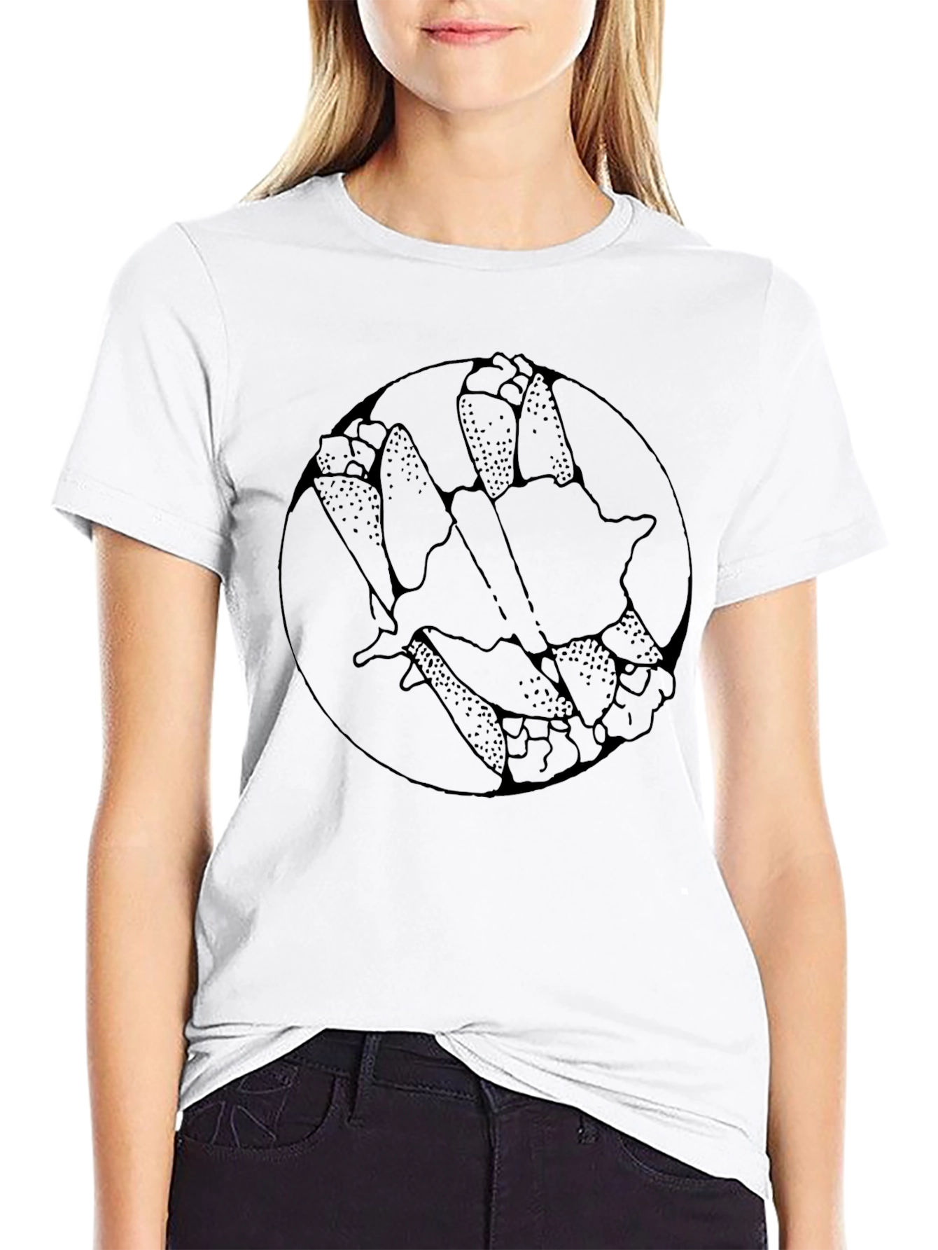 Black Cannoli Circle Graphic Tee - Unisex Black T-Shirt view 9