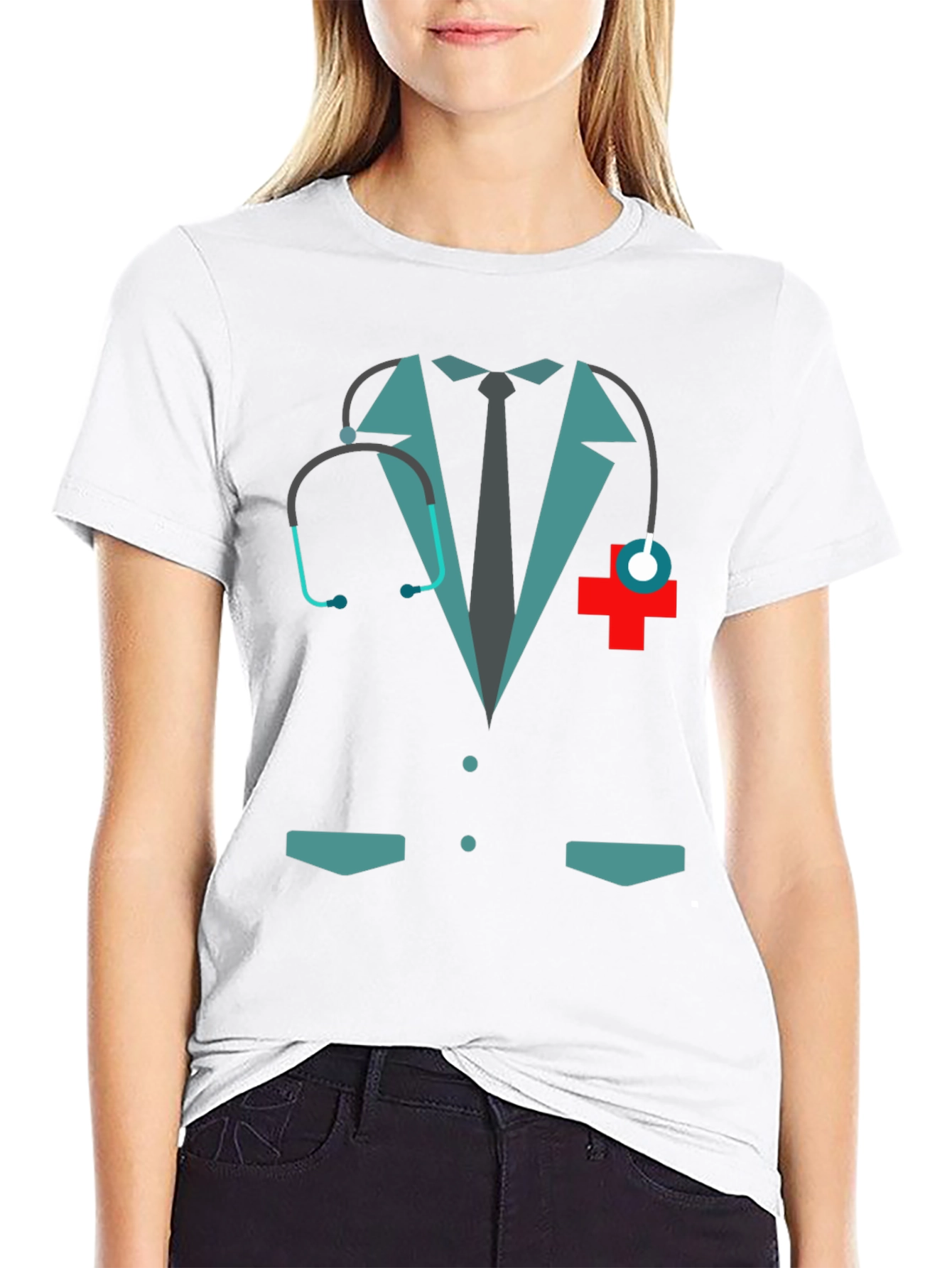 Black Doctor Costume Graphic Tee - Novelty Design view 9