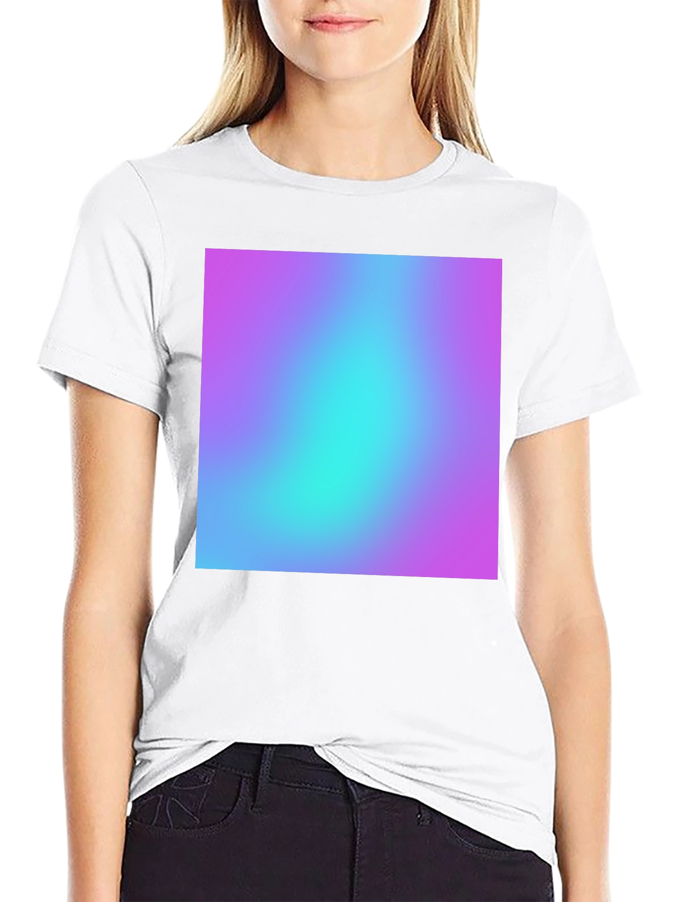 Black Men's Black T-Shirt with Vibrant Gradient Design view 9