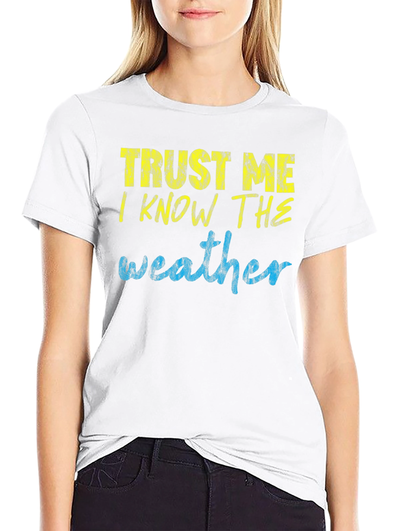 Black Trust Me I Know the Weather T-Shirt view 9