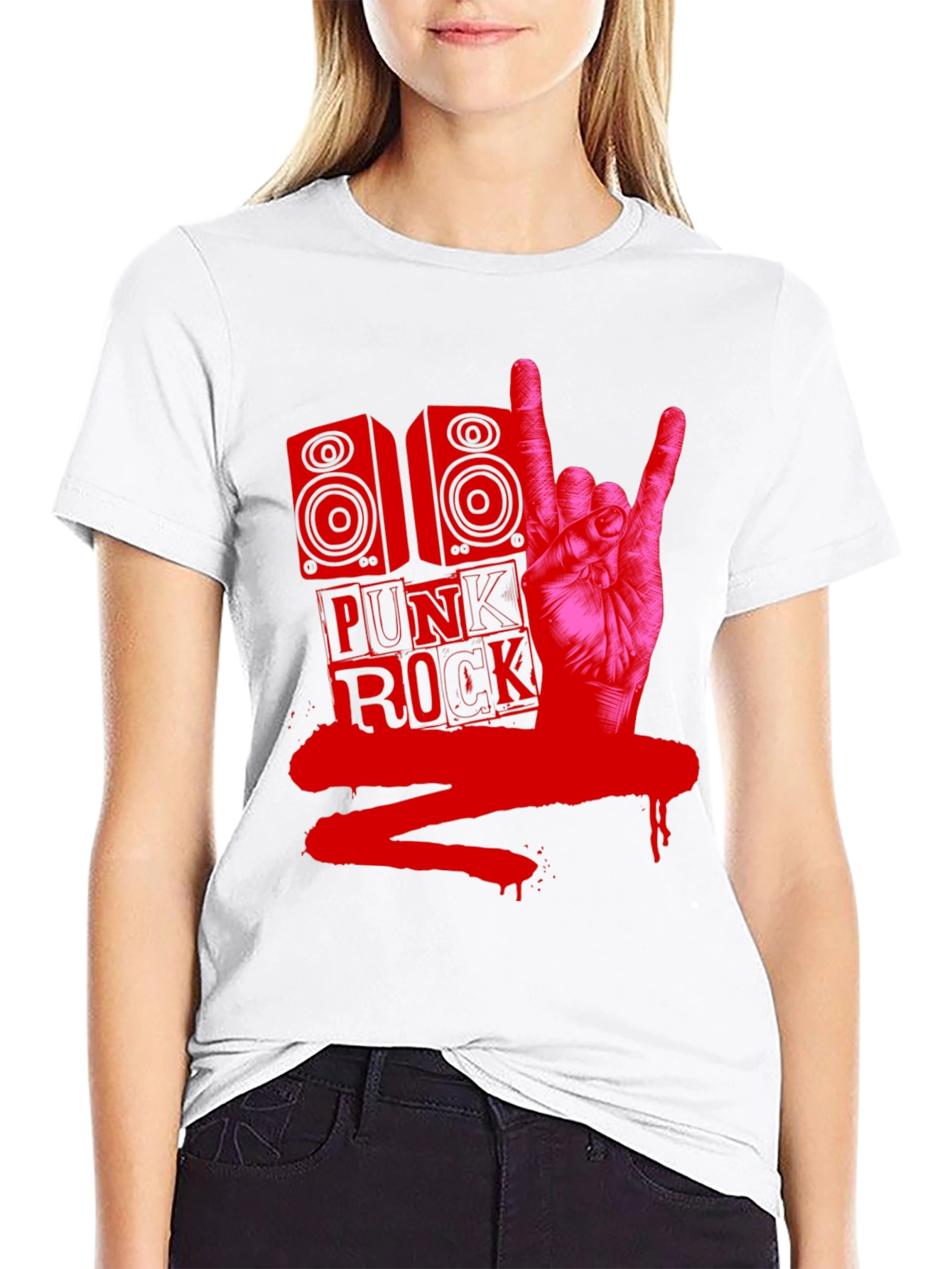 Black Punk Rock Graphic Tee view 9