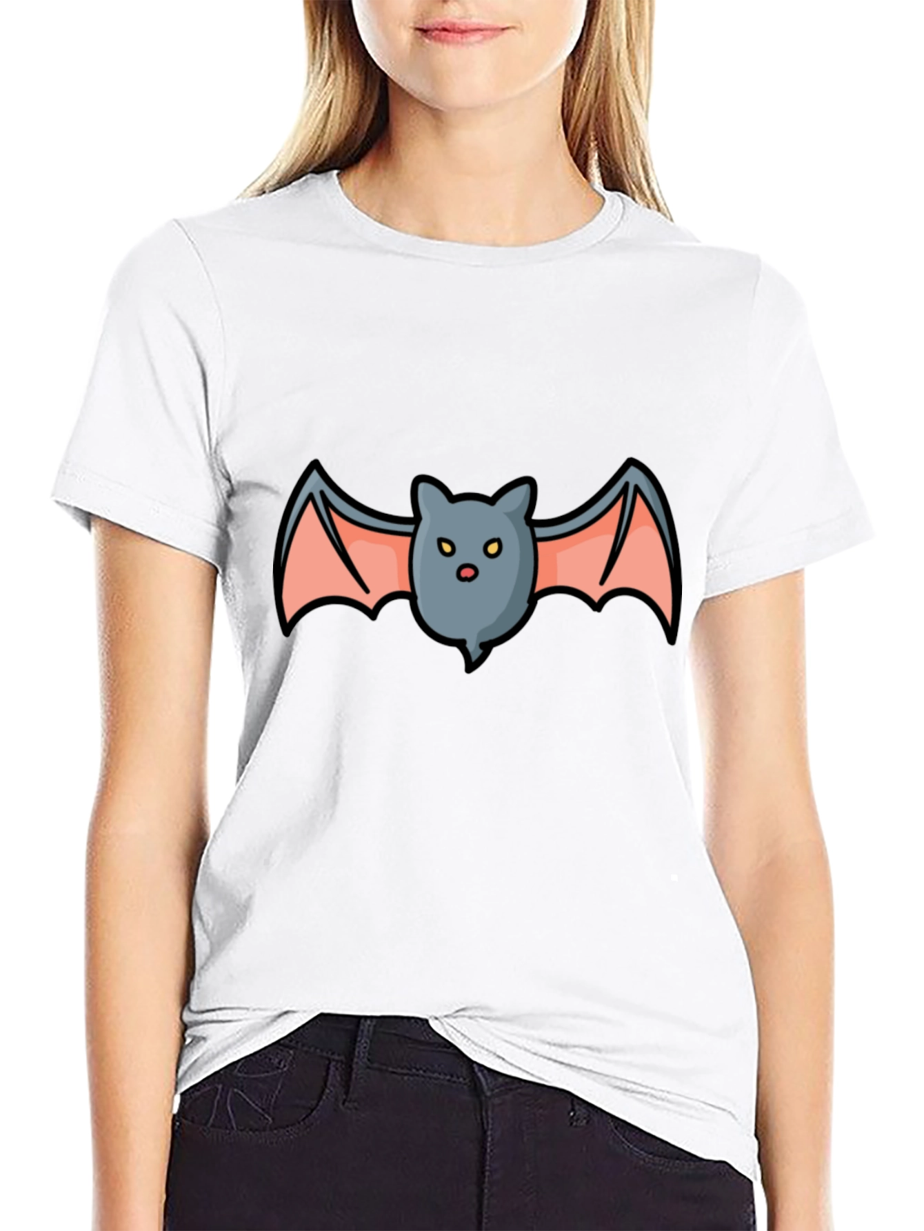 Black Cartoon Bat Graphic T-Shirt - Spooky Season view 9