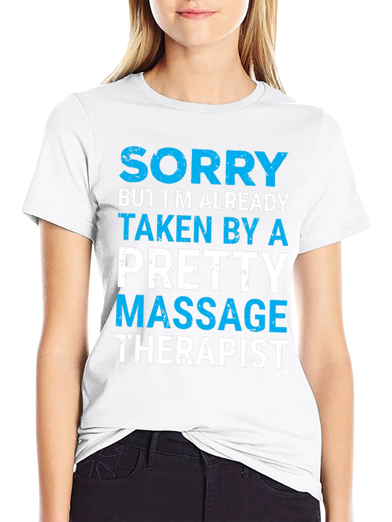 Black Sorry Taken By A Pretty Massage Therapist T-Shirt view 9