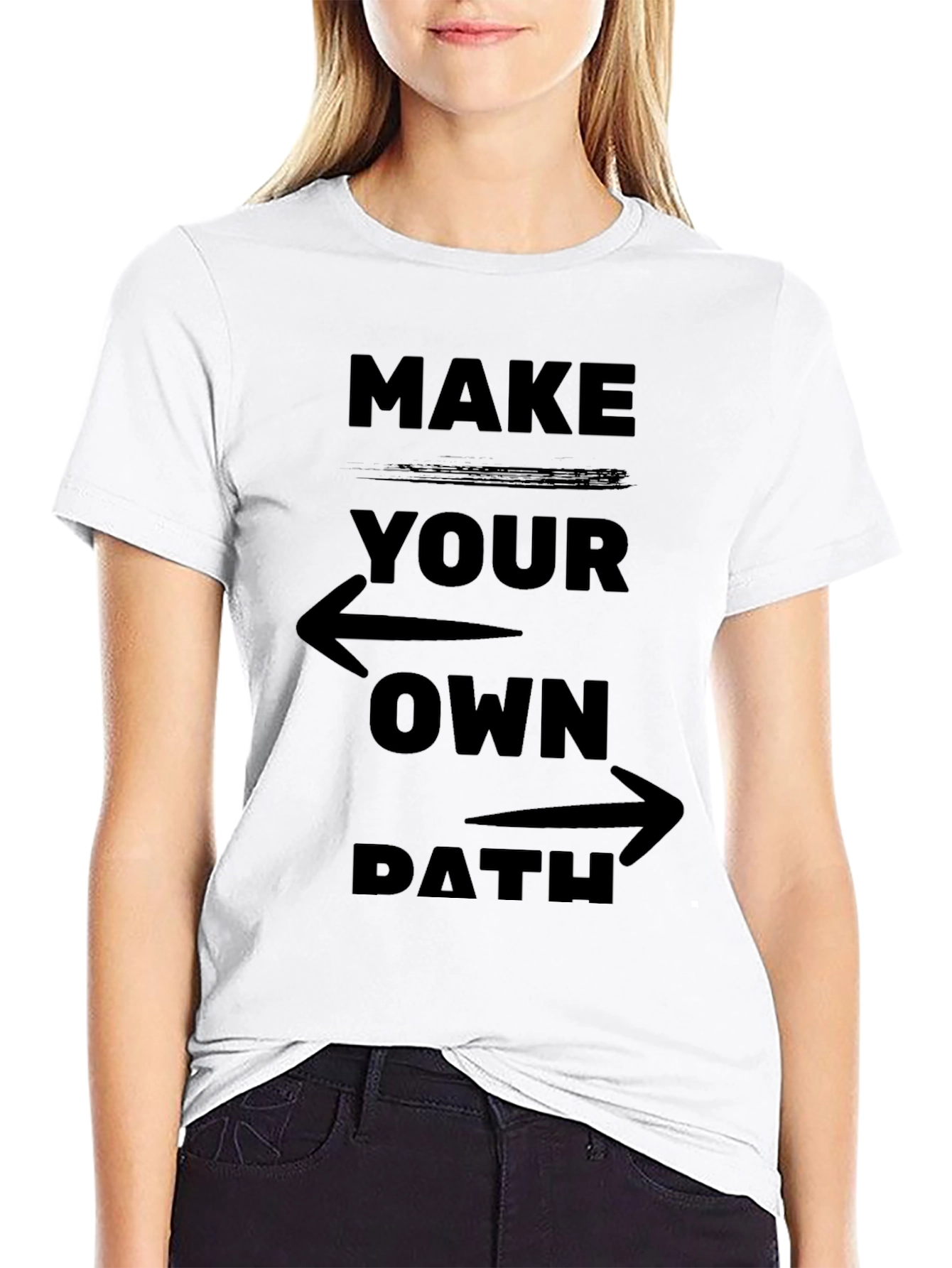 Black Make Your Own Path Graphic Tee - Motivational Design view 9