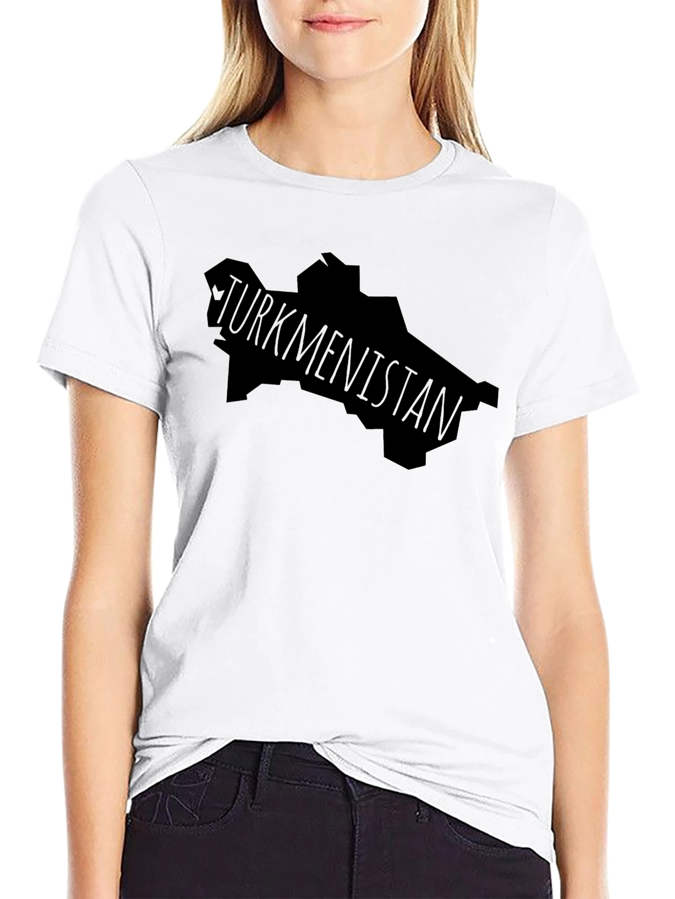 Black Turkmenistan Map T-Shirt, Graphic Tee, Country Pride view 9