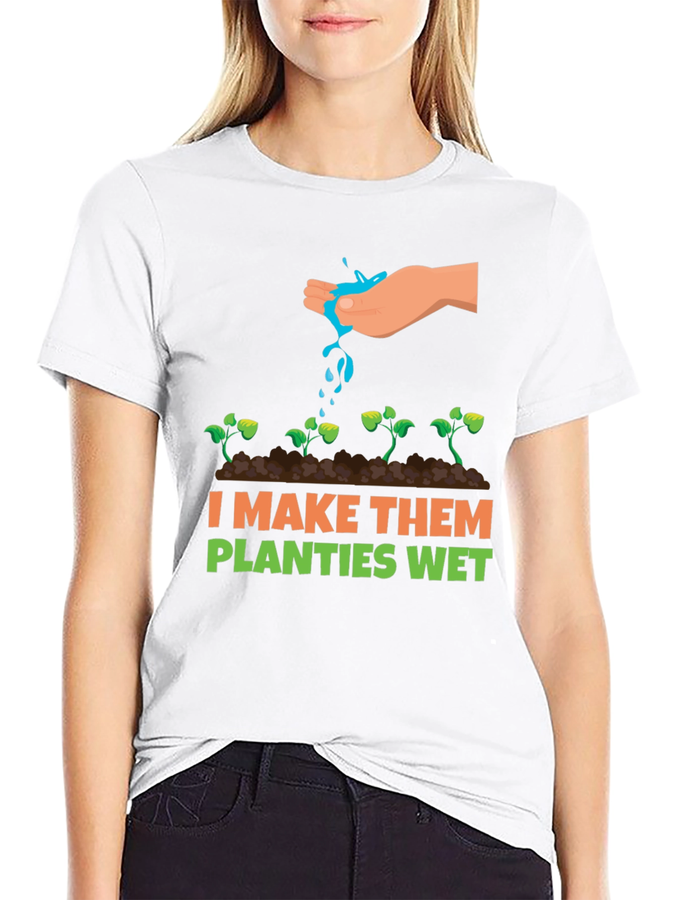 Black I Make Them Planties Wet Graphic Tee view 9
