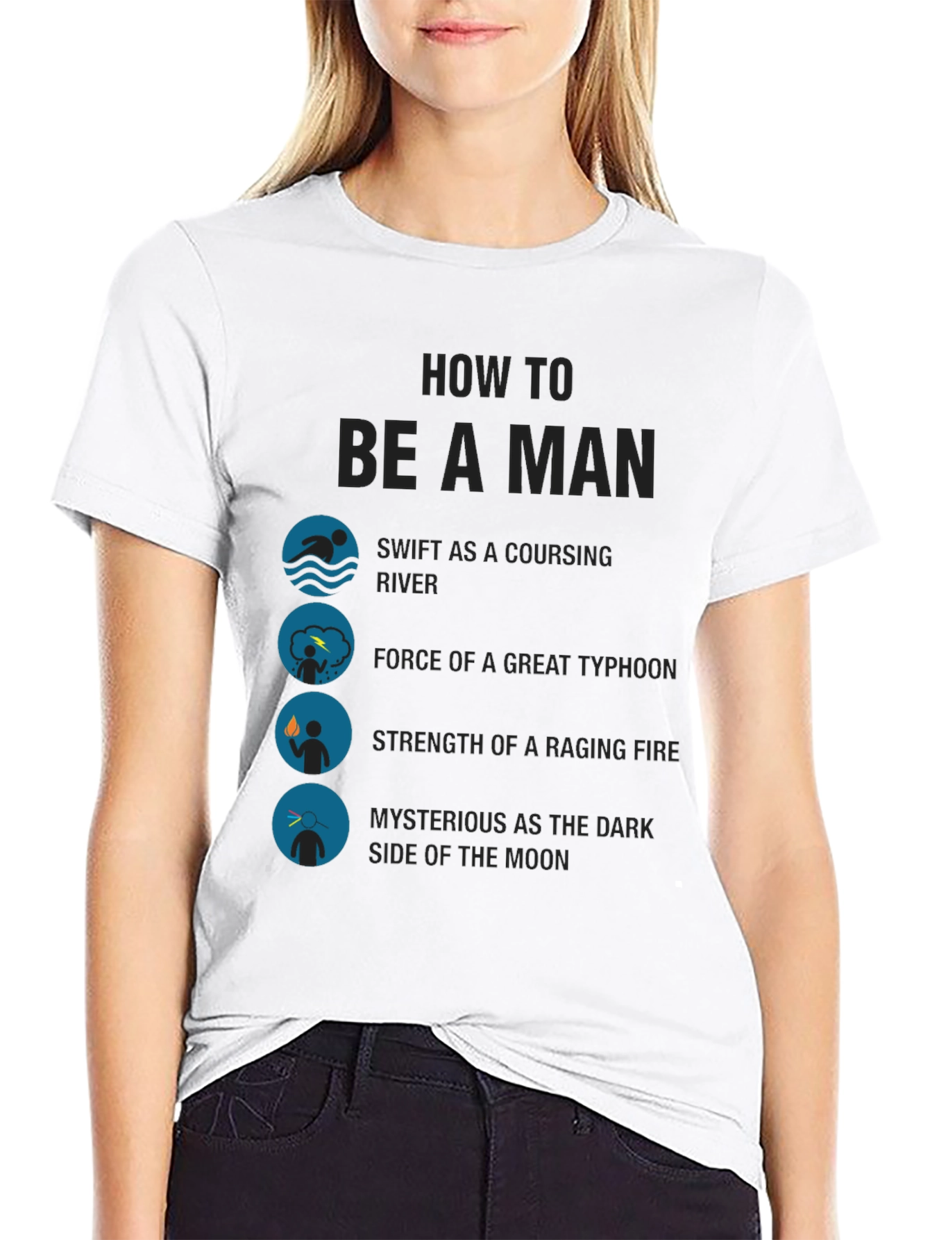 Black How to Be a Man Graphic T-Shirt view 9
