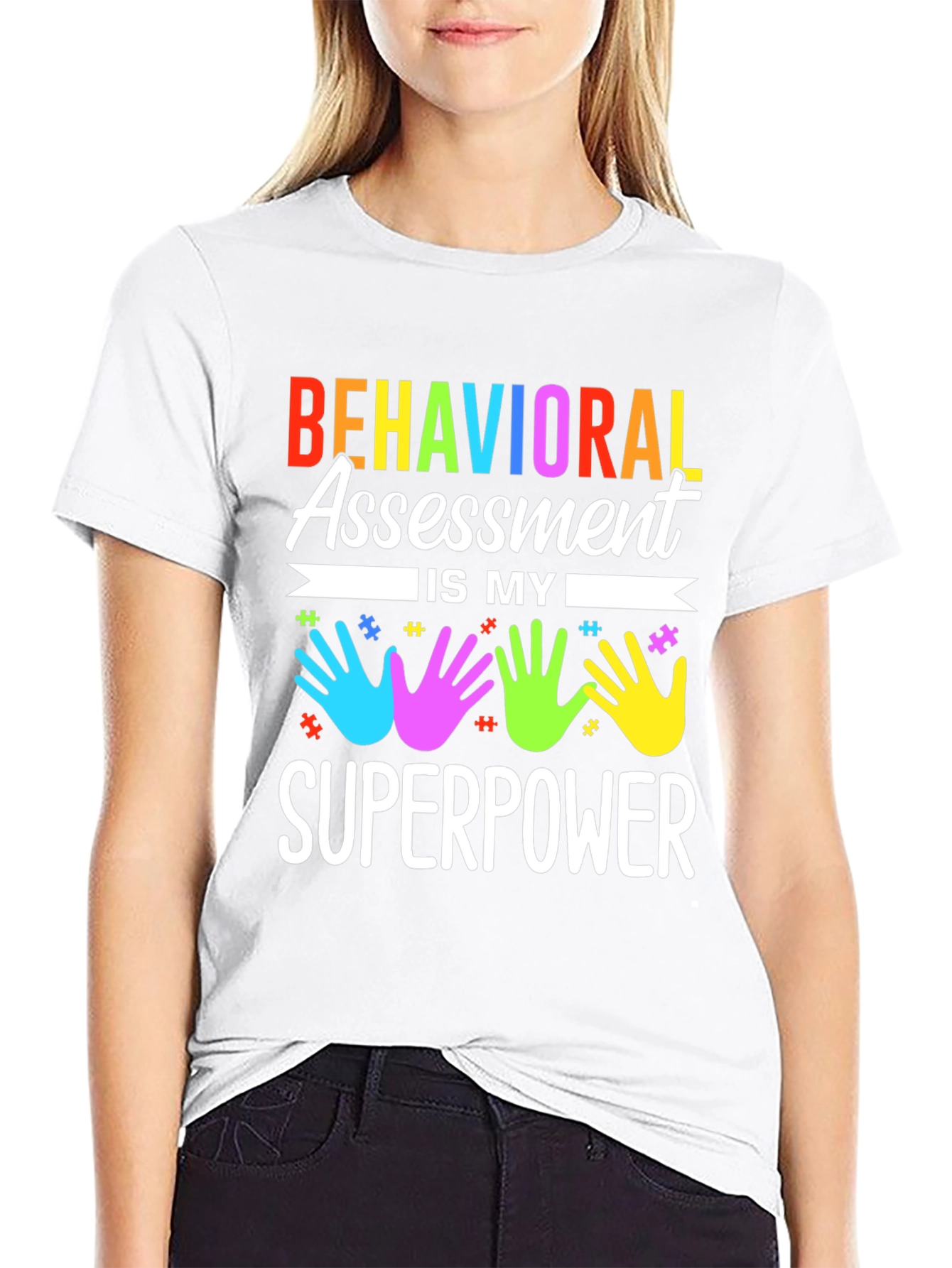 Black Behavioral Assessment Superpower T-Shirt view 9