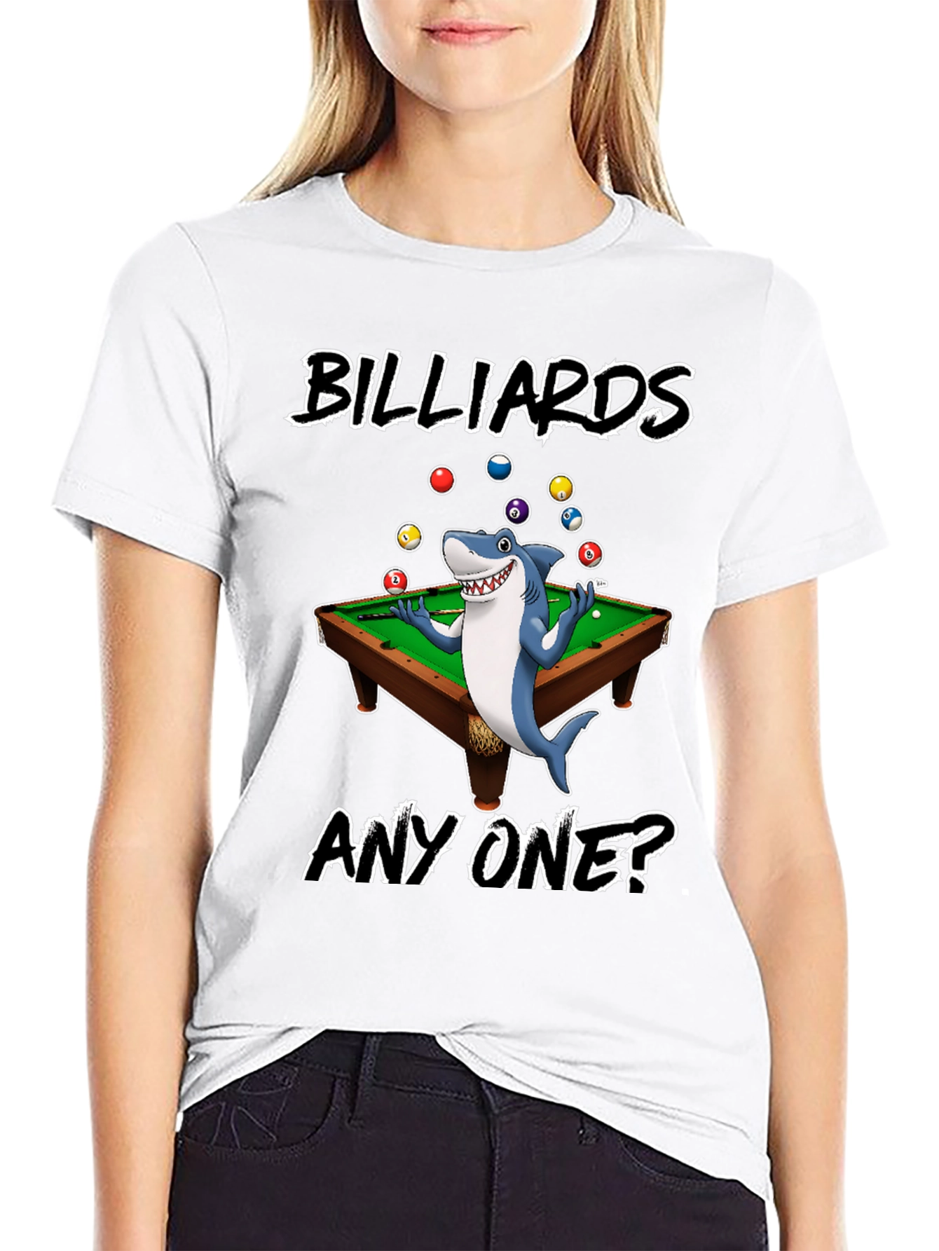 Black Billiards Shark Graphic T-Shirt view 9
