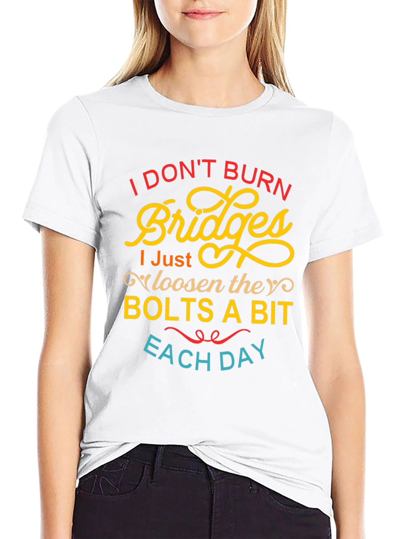 Black I Don't Burn Bridges Funny Graphic Tee view 9
