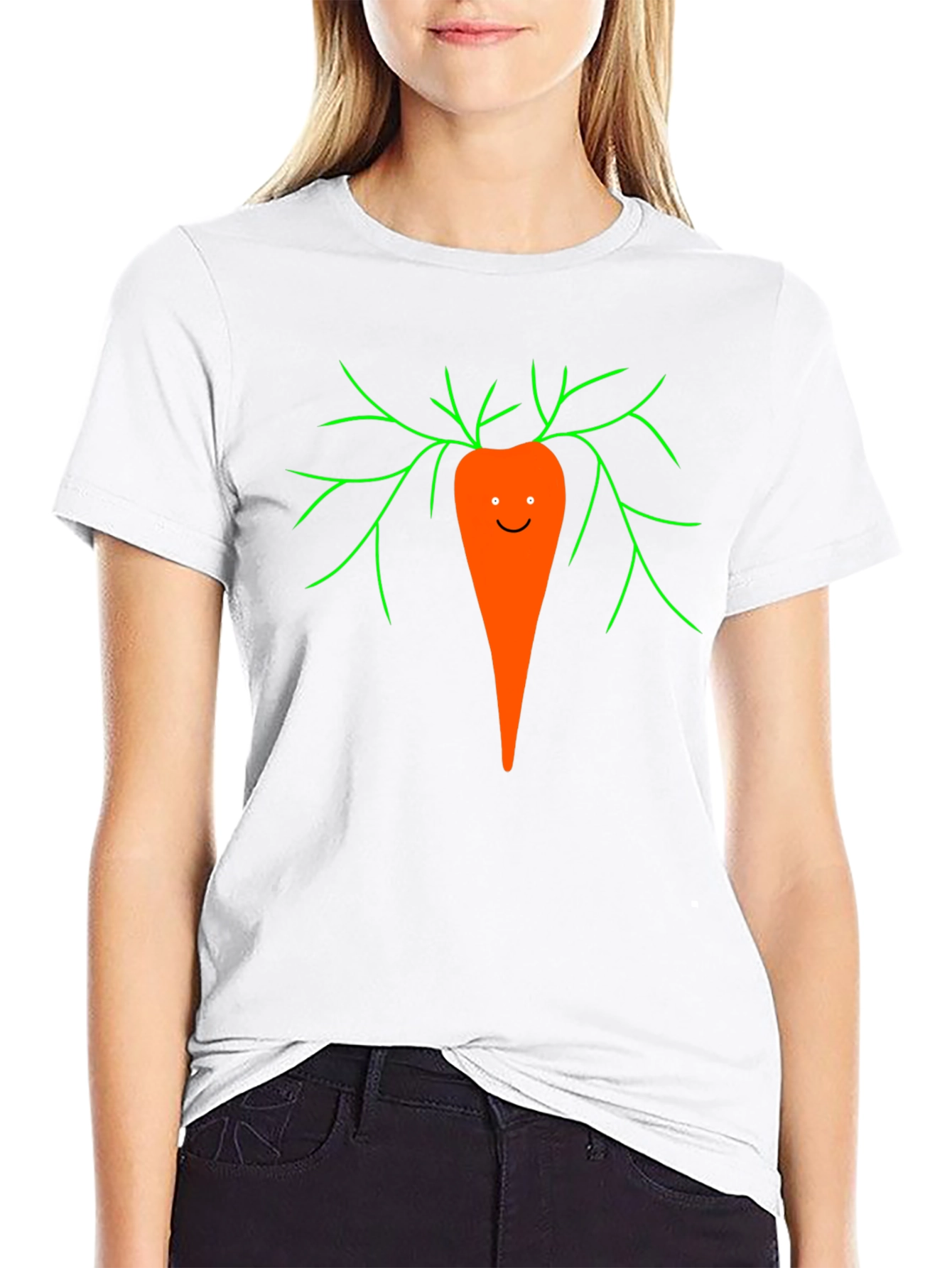 Black Funny Carrot Graphic Tee - Unisex Black T-Shirt view 9
