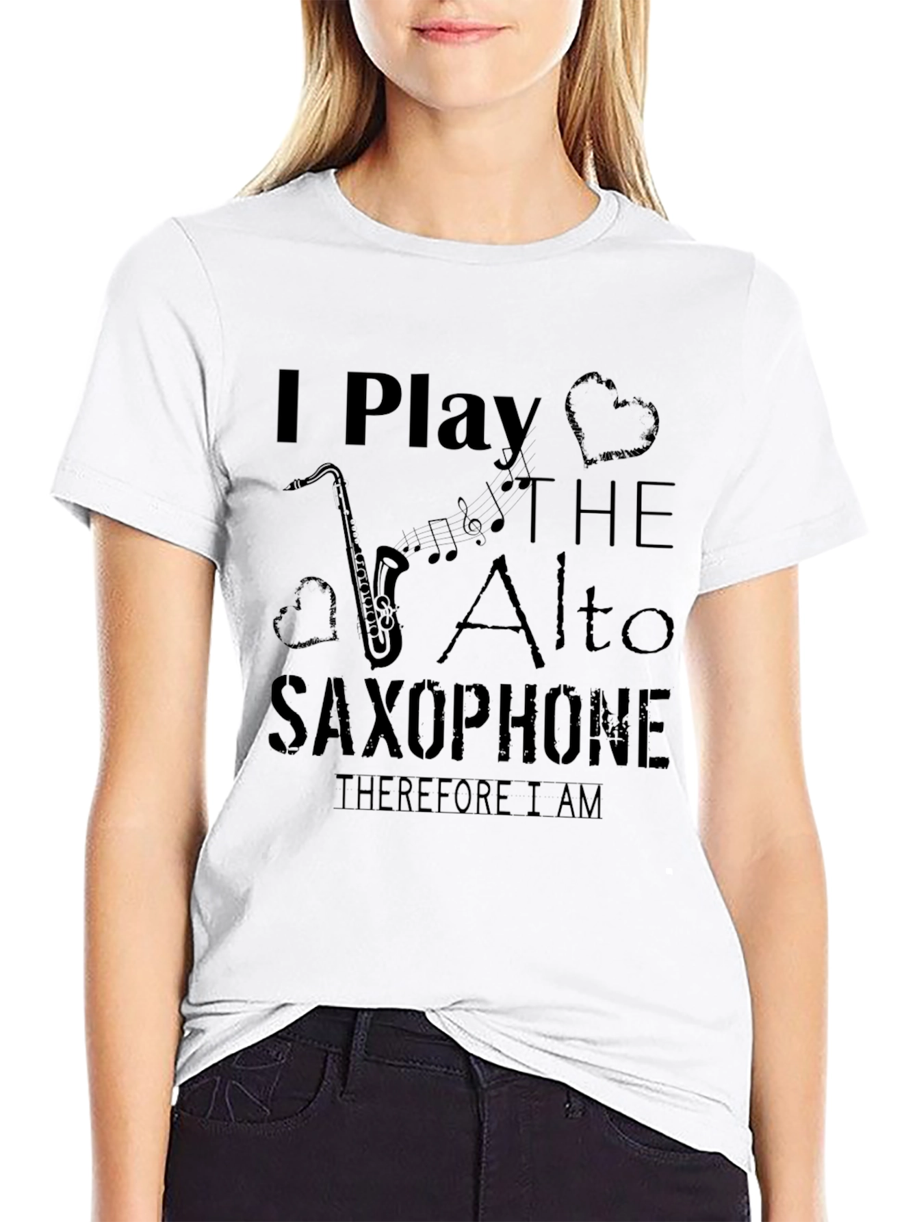 Black I Play The Alto Saxophone Graphic T-Shirt view 9