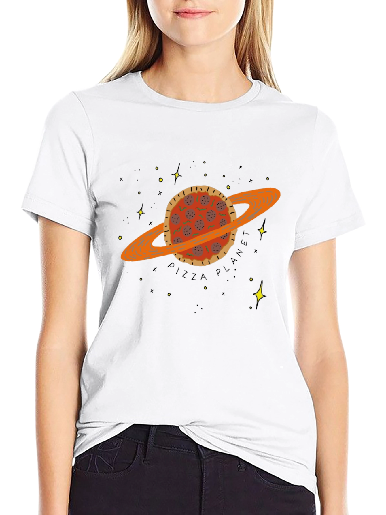 Black Pizza Planet Graphic Tee view 9