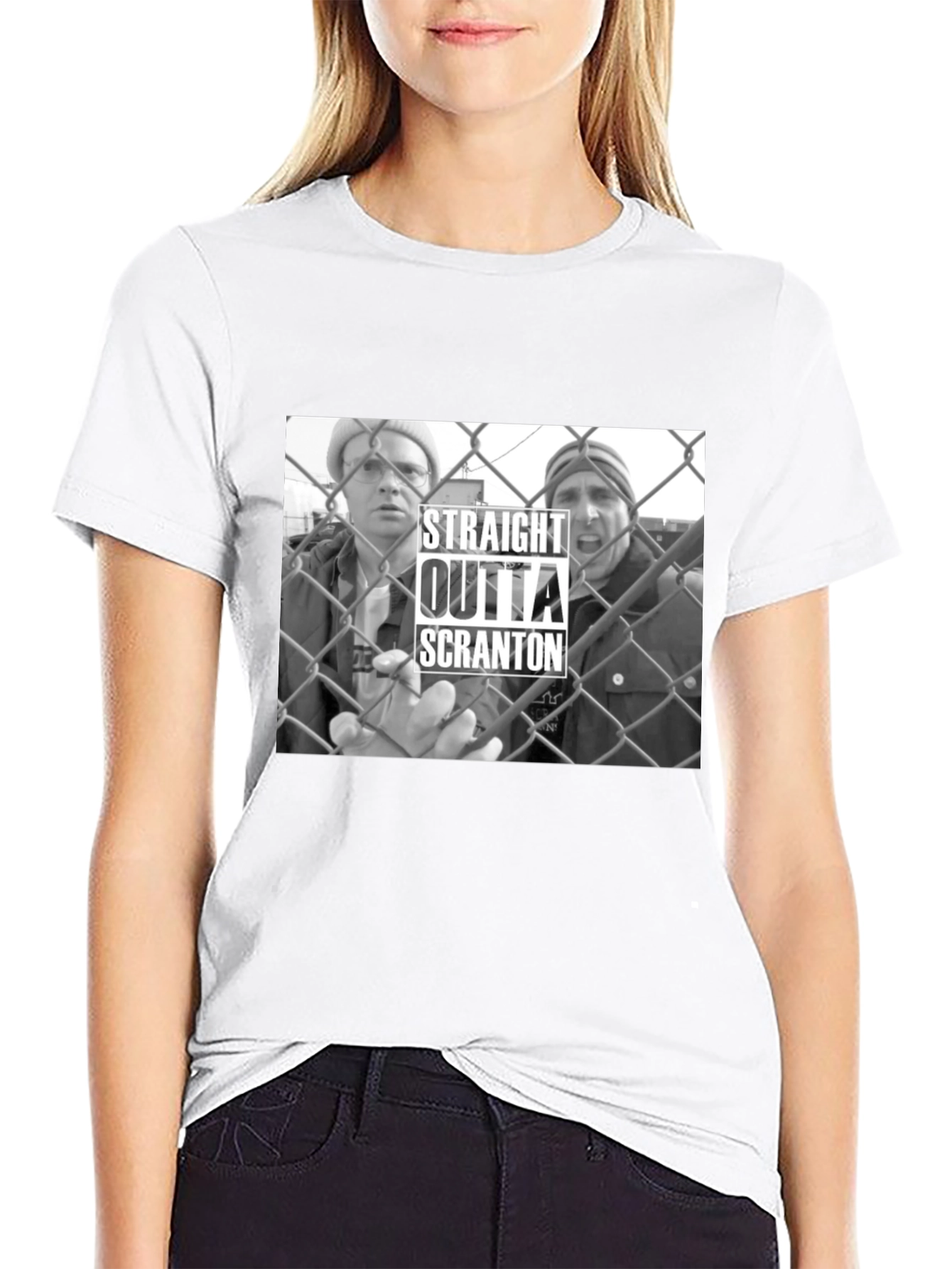 Black Straight Outta Scranton T-Shirt view 9