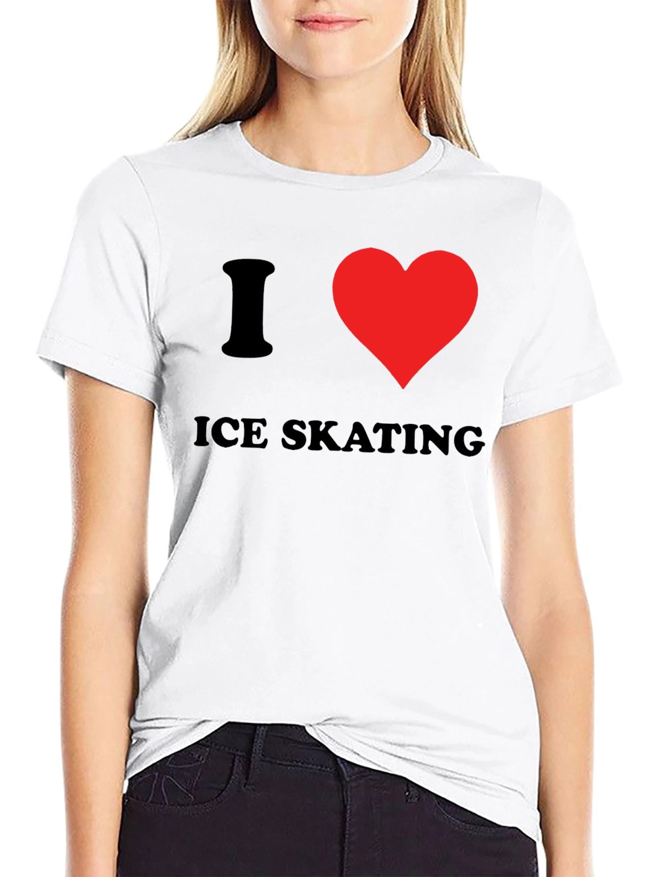 Black I Heart Ice Skating Graphic Tee view 9