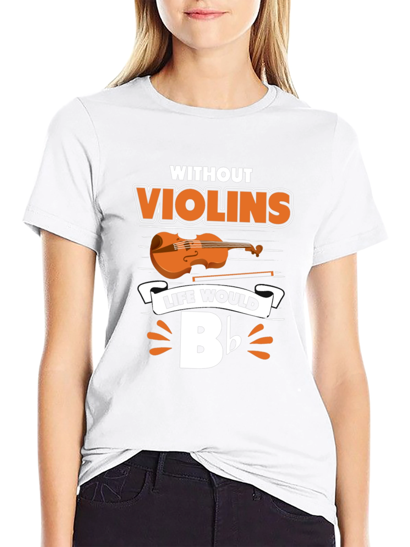 Black Without Violins Life Would Bb T-Shirt view 9