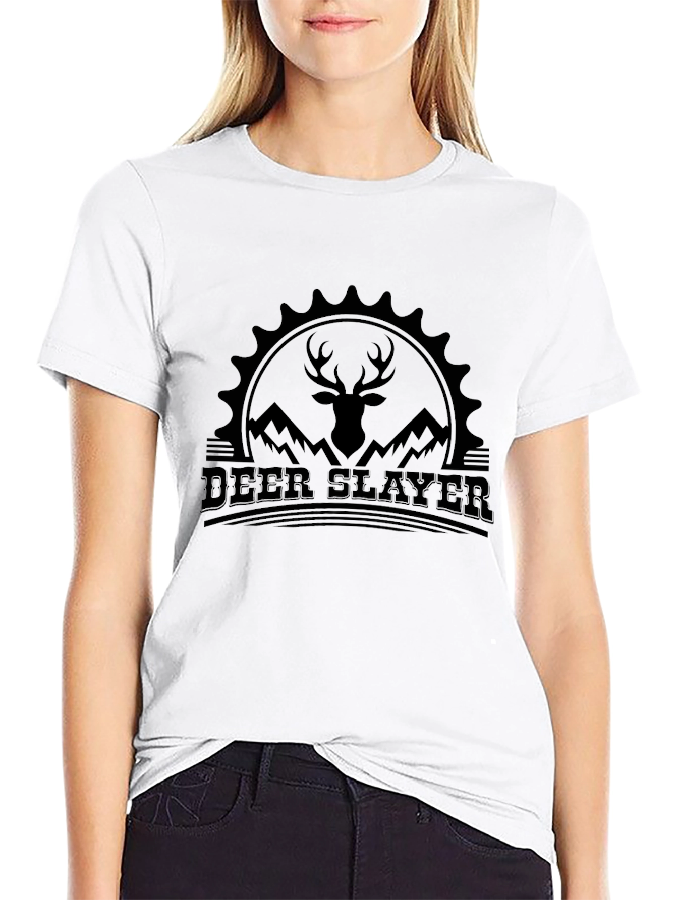 Black Deer Slayer Graphic Tee - Mountain Hunter T-Shirt view 9