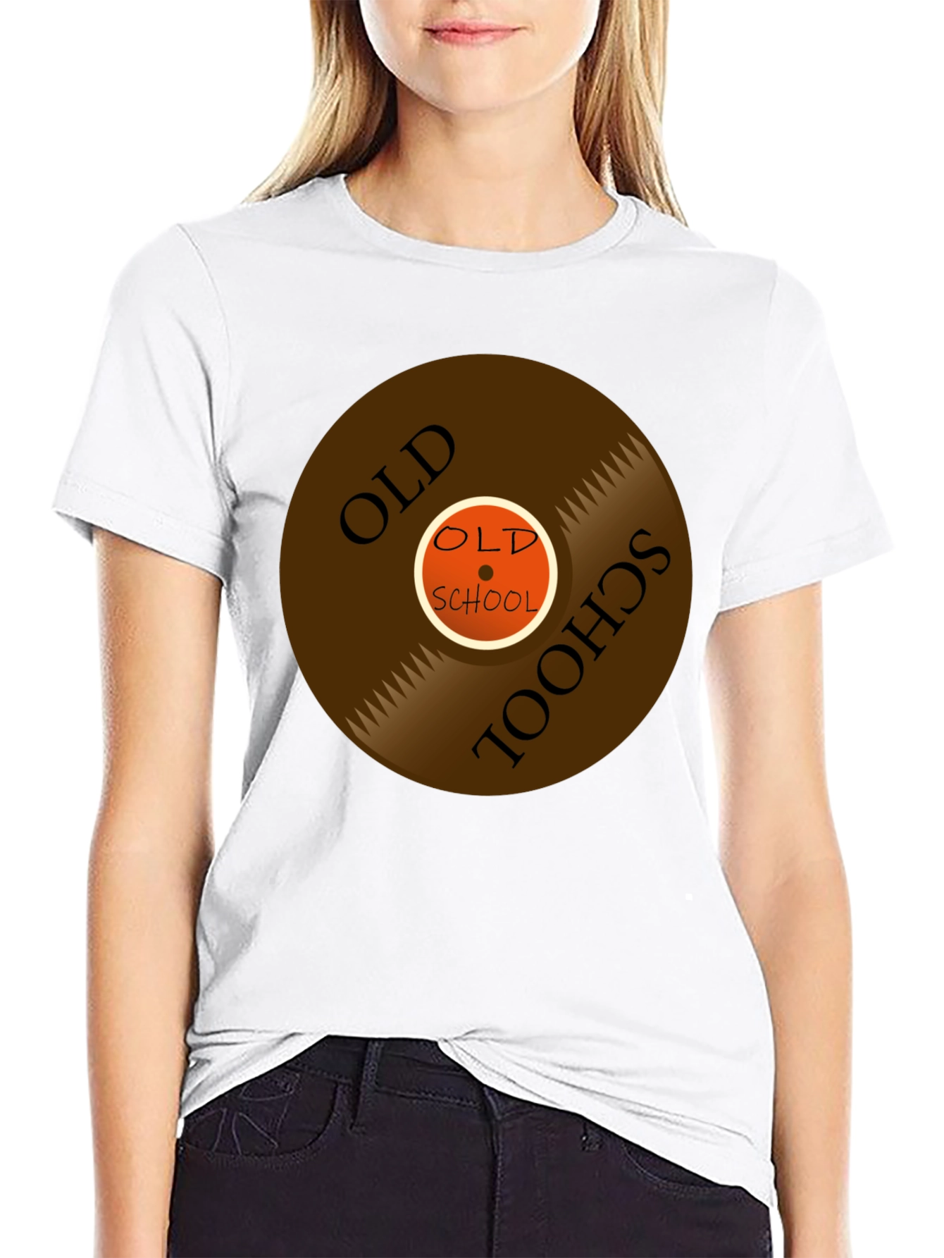 Black Old School Vinyl Record Graphic Tee view 9