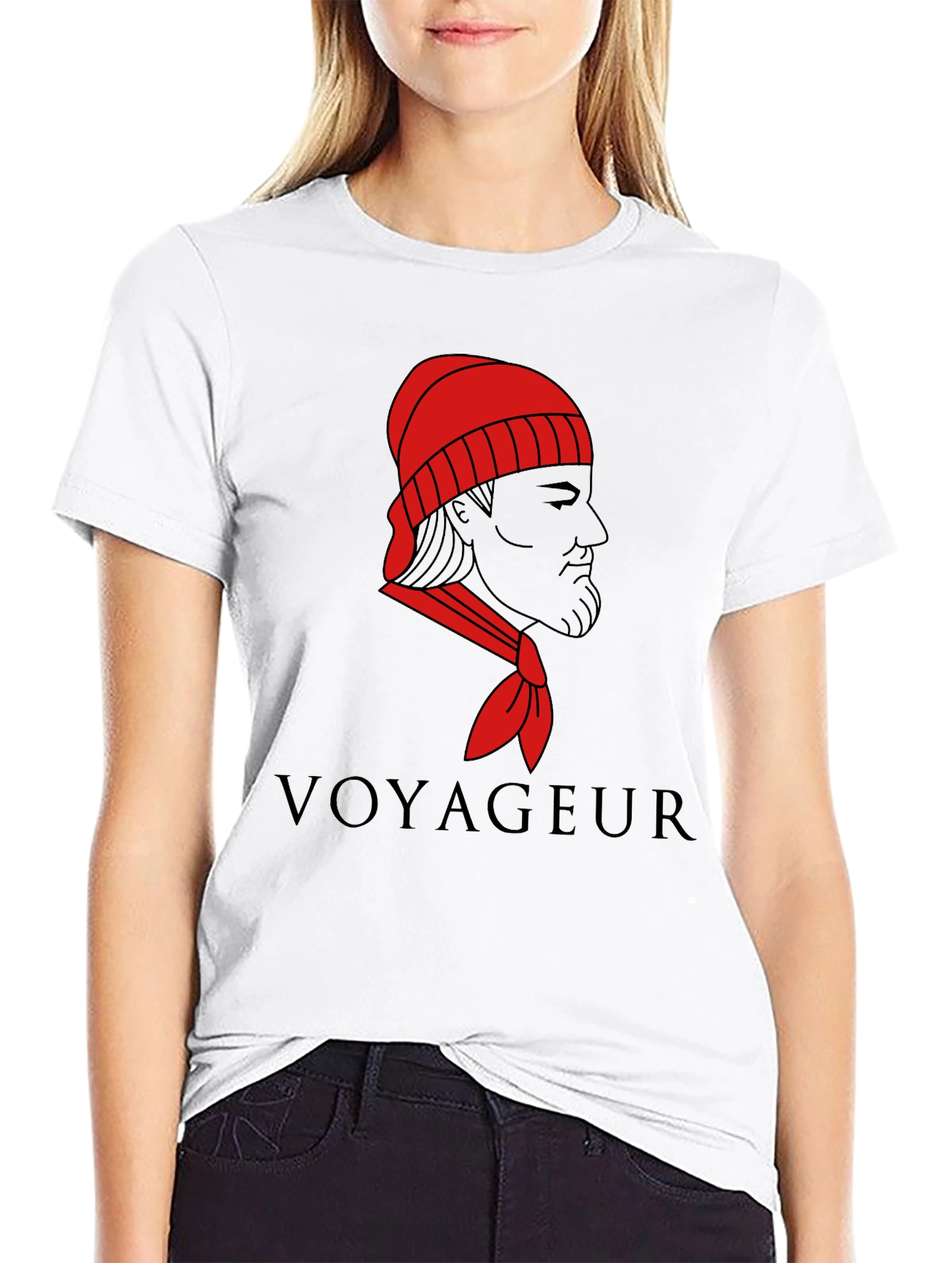Black Voyageur Graphic T-Shirt - Black Crew Neck Tee view 9