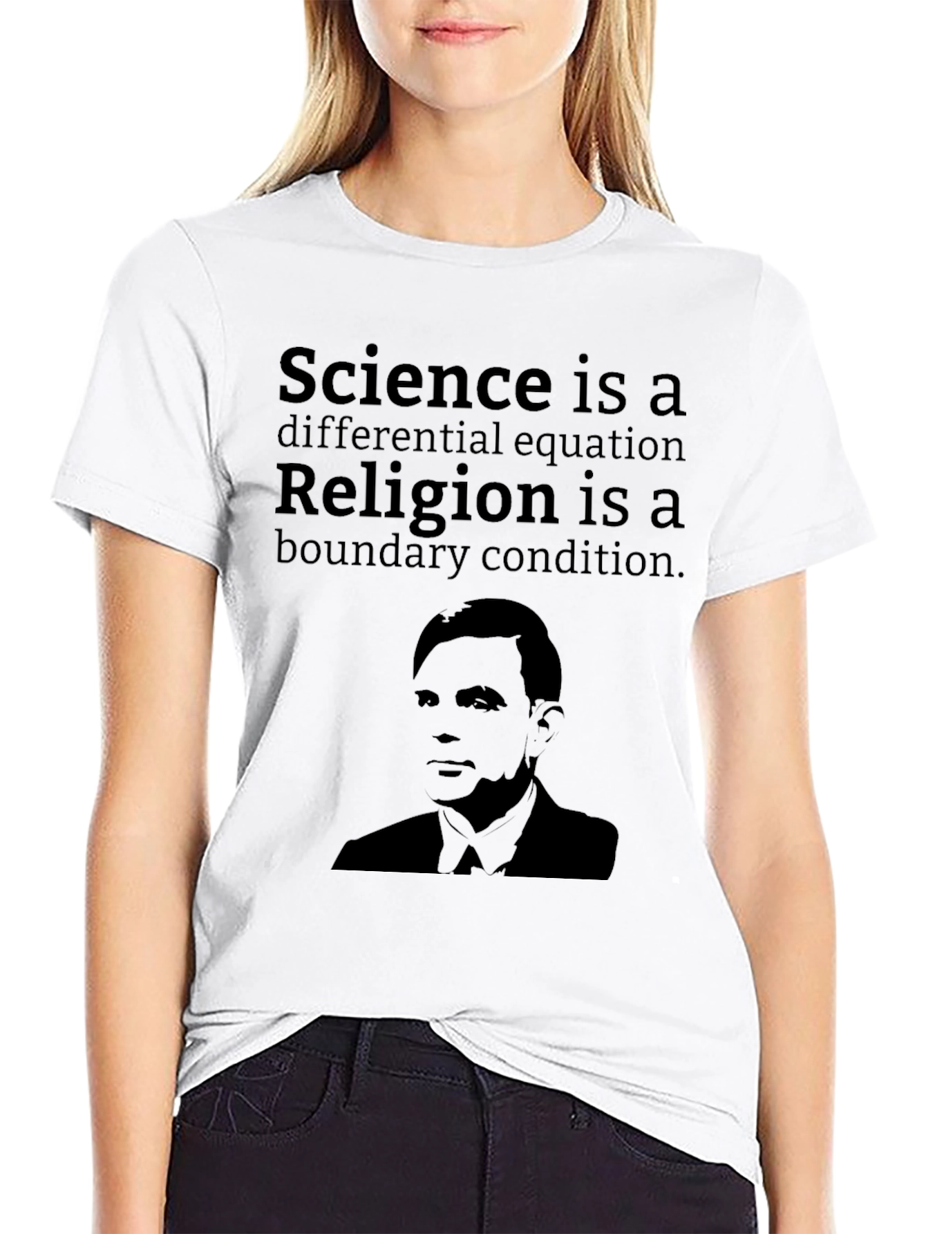 Black Science vs Religion T-Shirt, Alan Turing Graphic Tee view 9
