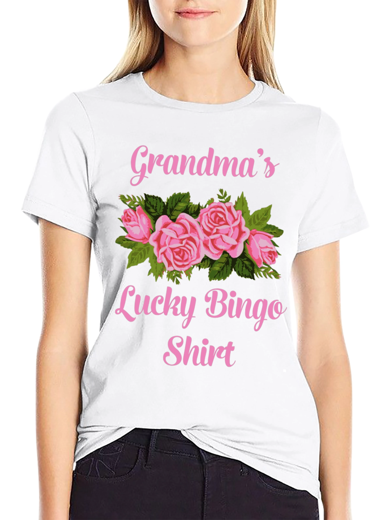 Grandma's Lucky Bingo Shirt - Floral Graphic Tee - 9
