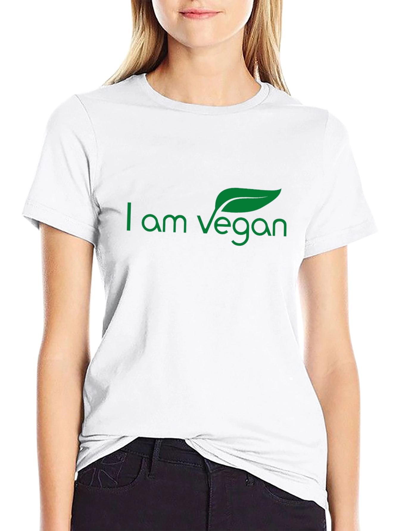 Black I Am Vegan Graphic Tee - Soft Cotton view 9