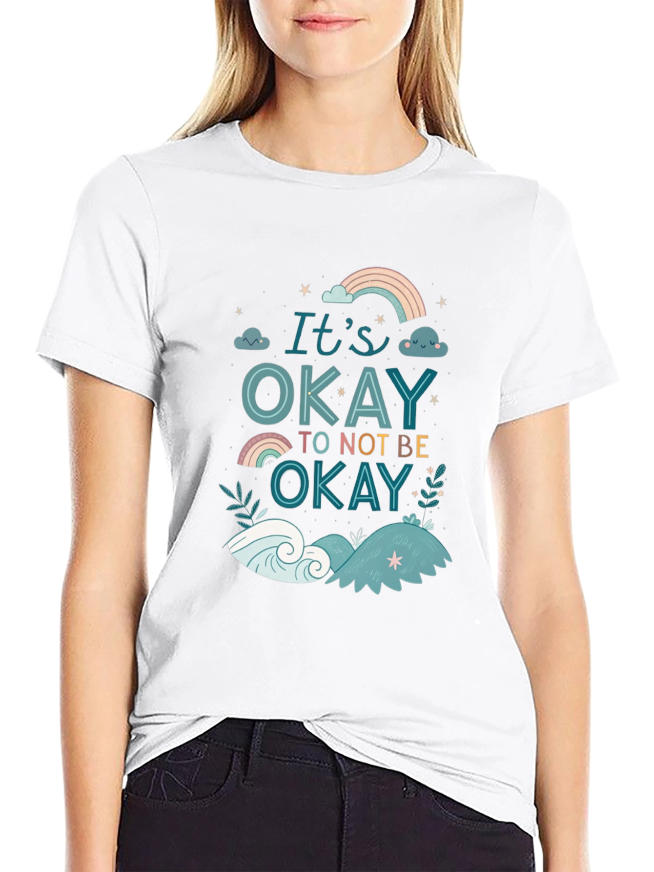 Black It's Okay To Not Be Okay Graphic Tee view 9