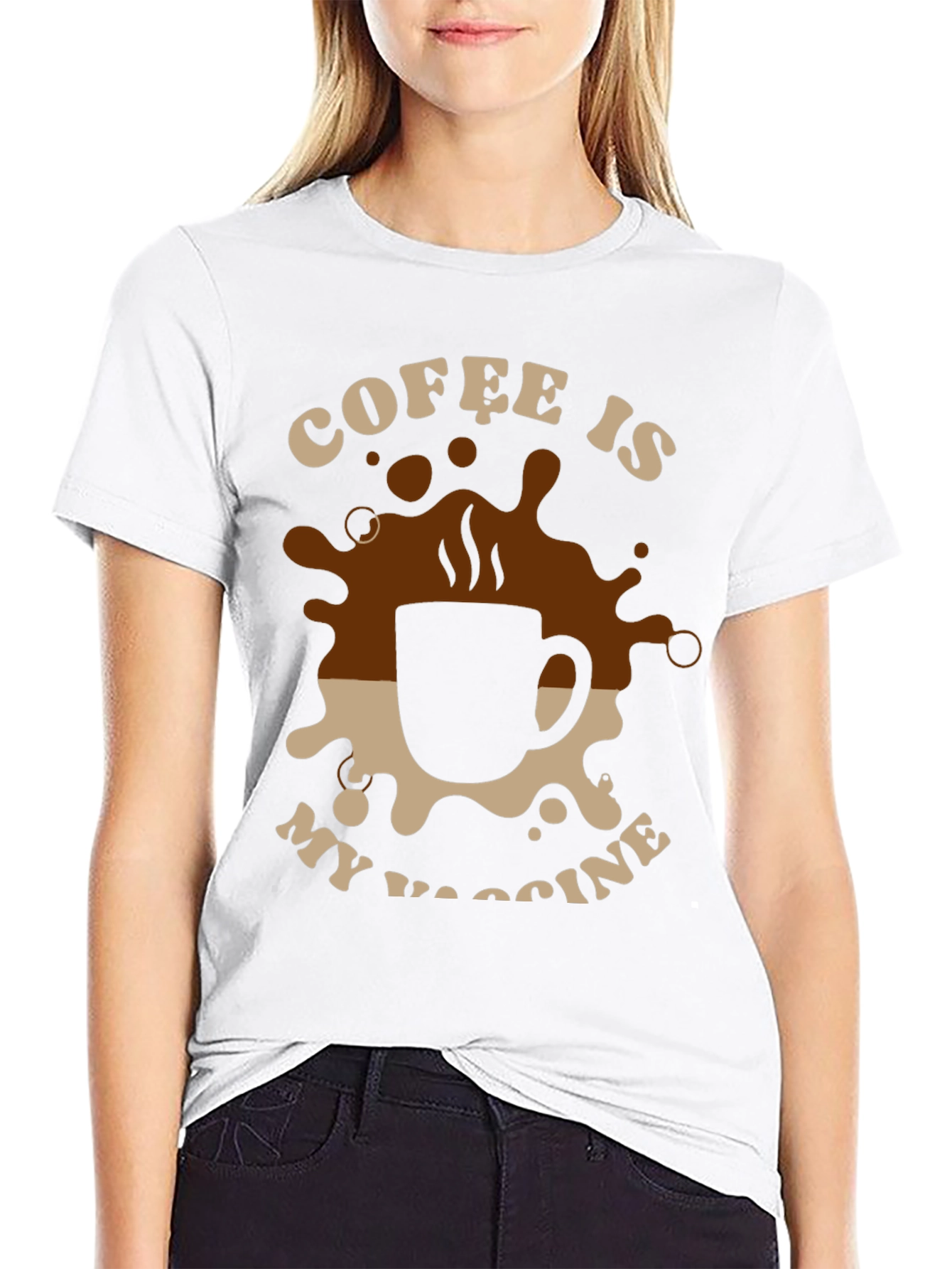 Black Coffee is My Vaccine T-Shirt - Black view 9